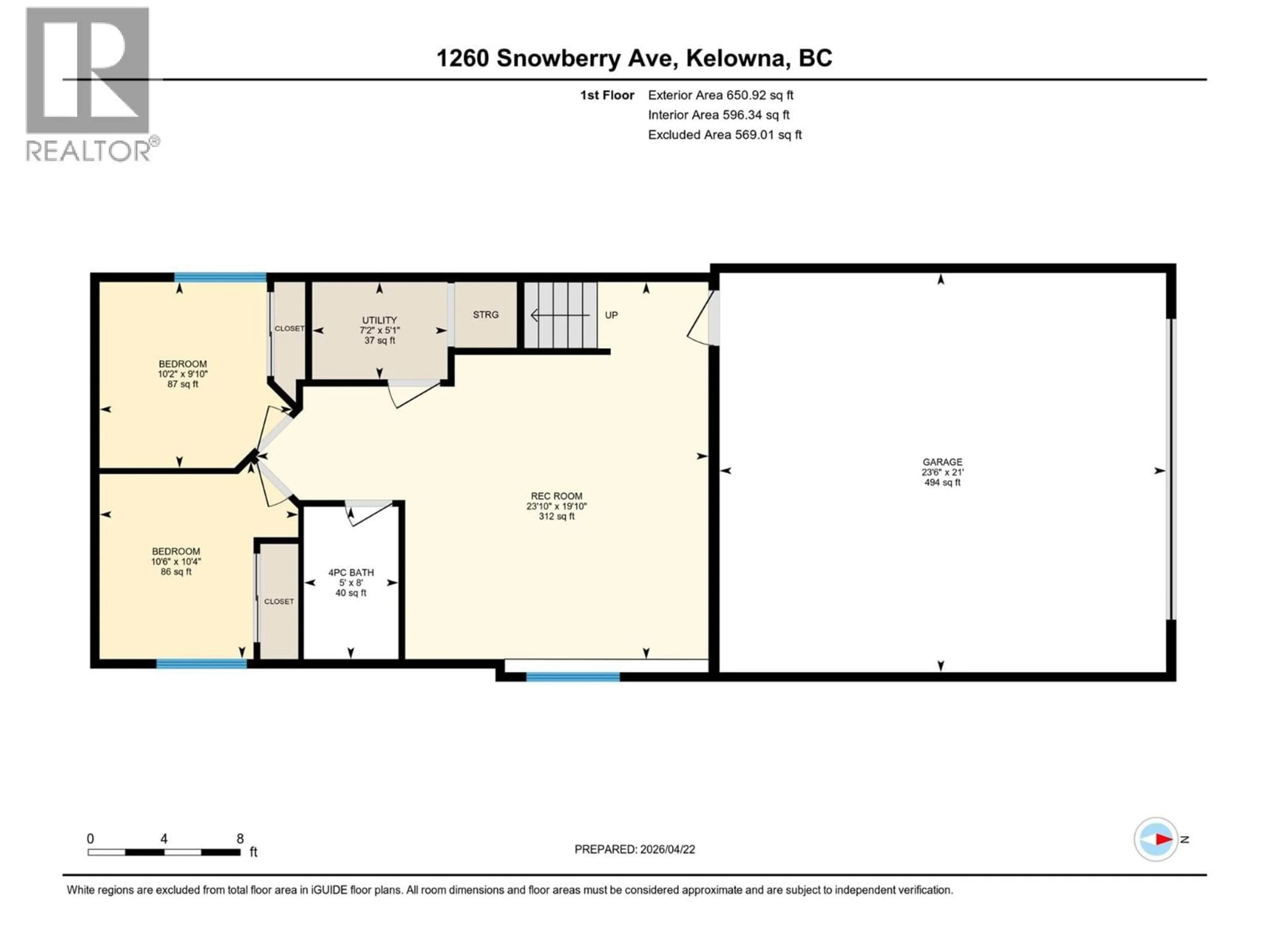 Floor plan for 1260 SNOWBERRY AVENUE, Kelowna British Columbia V1W5K7