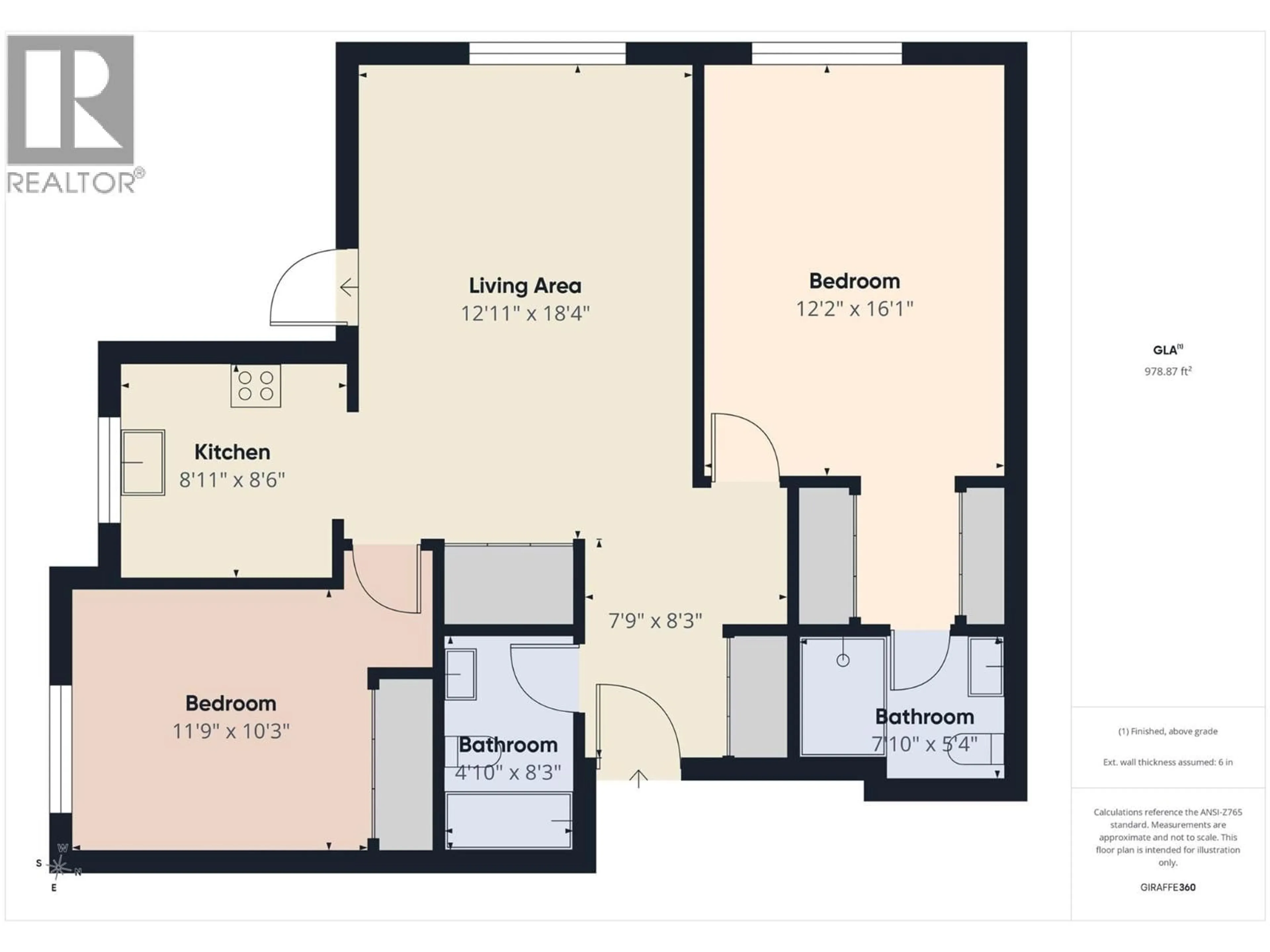 Floor plan for 1103 - 325 MCINTOSH ROAD, Kelowna British Columbia V1X2C6