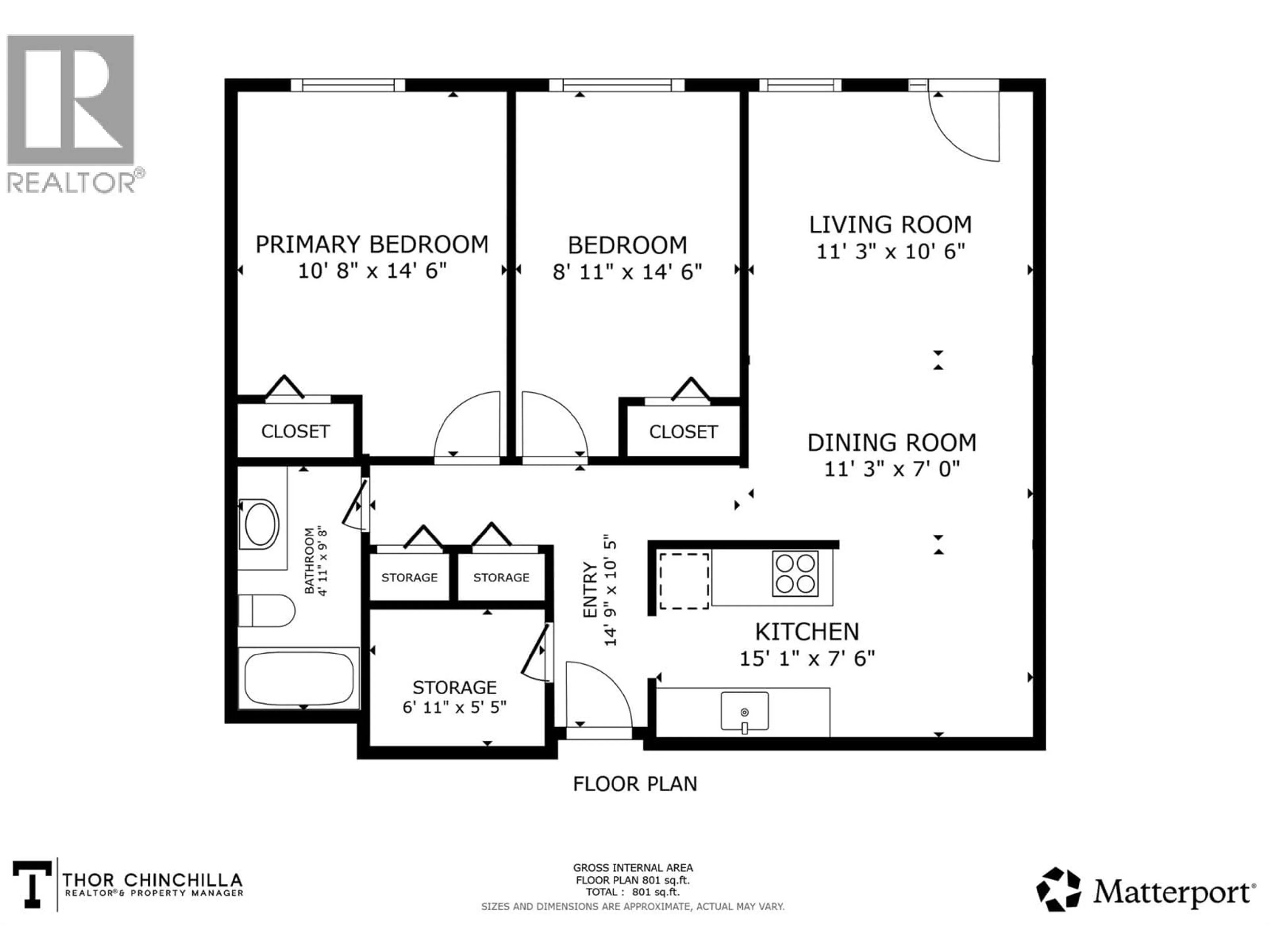 Floor plan for 407 - 3700 28A STREET, Vernon British Columbia V1T9K6
