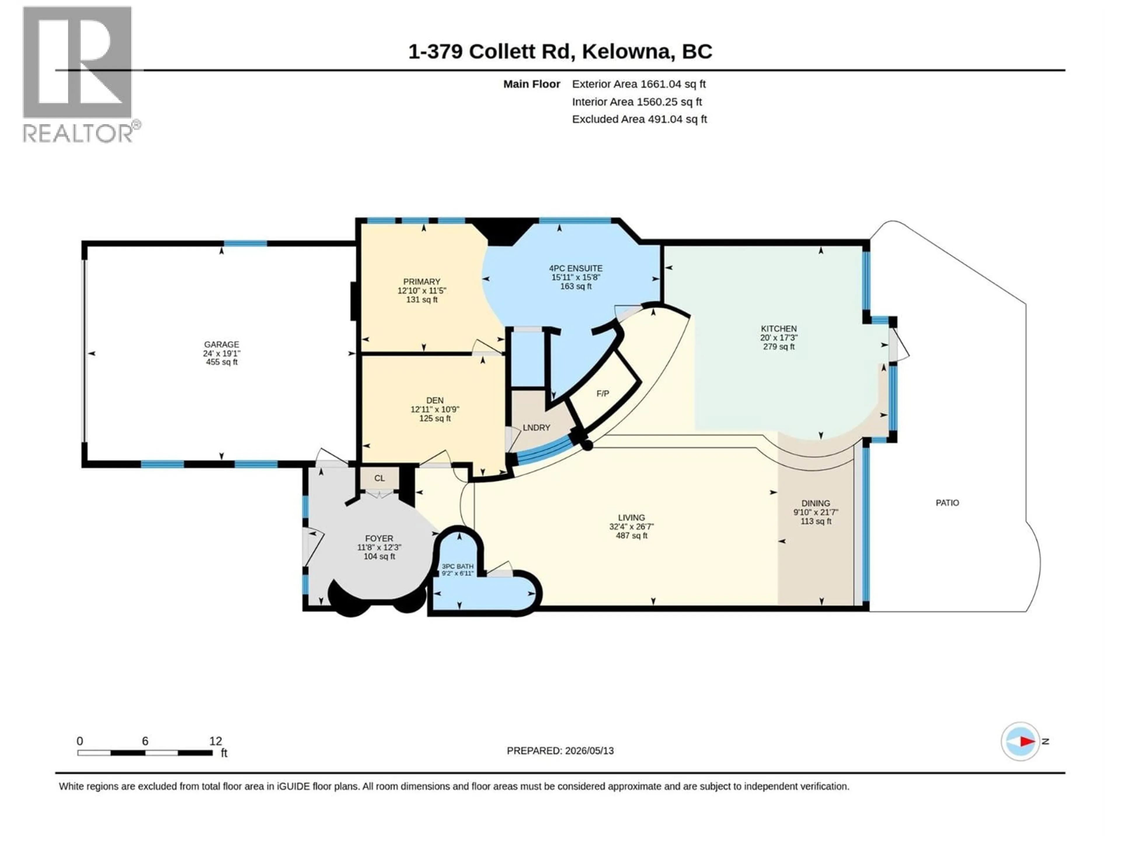 Floor plan for 1 - 379 COLLETT ROAD, Kelowna British Columbia V1W3A3