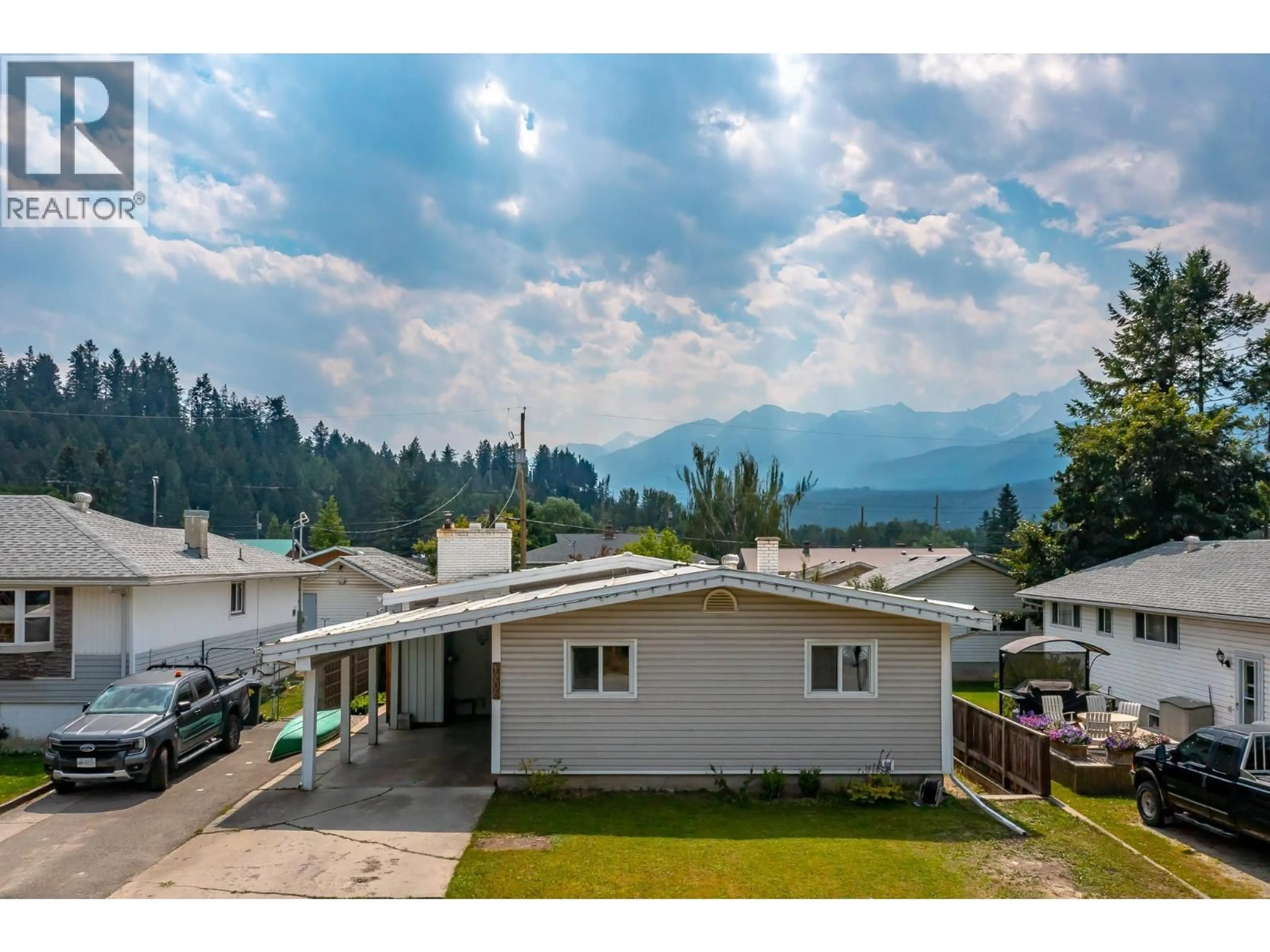 A pic from outside/outdoor area/front of a property/back of a property/a pic from drone, mountain view for 1206 12TH  SOUTH STREET, Golden British Columbia V0A1H0