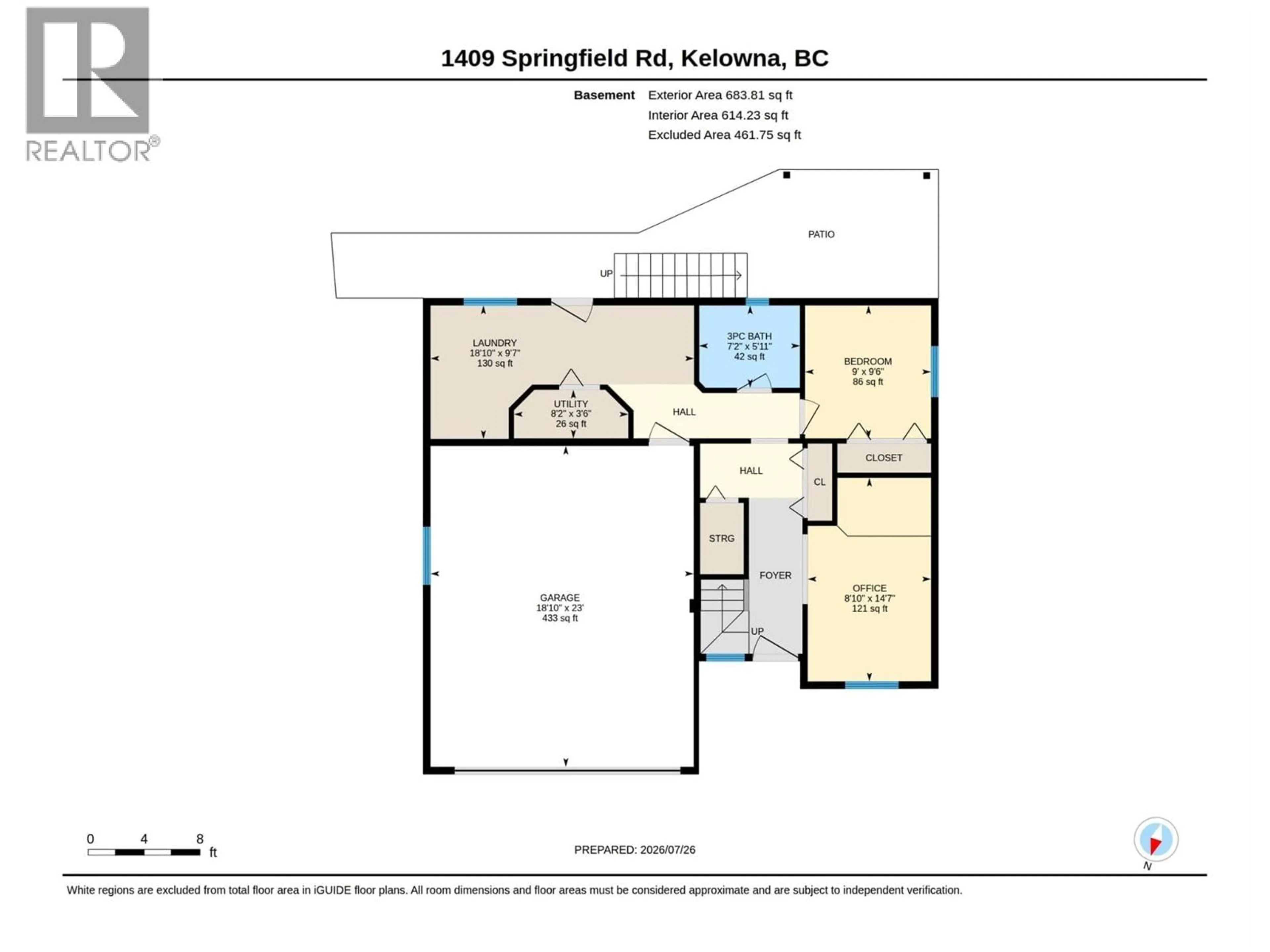 Floor plan for 1409 SPRINGFIELD ROAD, Kelowna British Columbia V1Y5V2