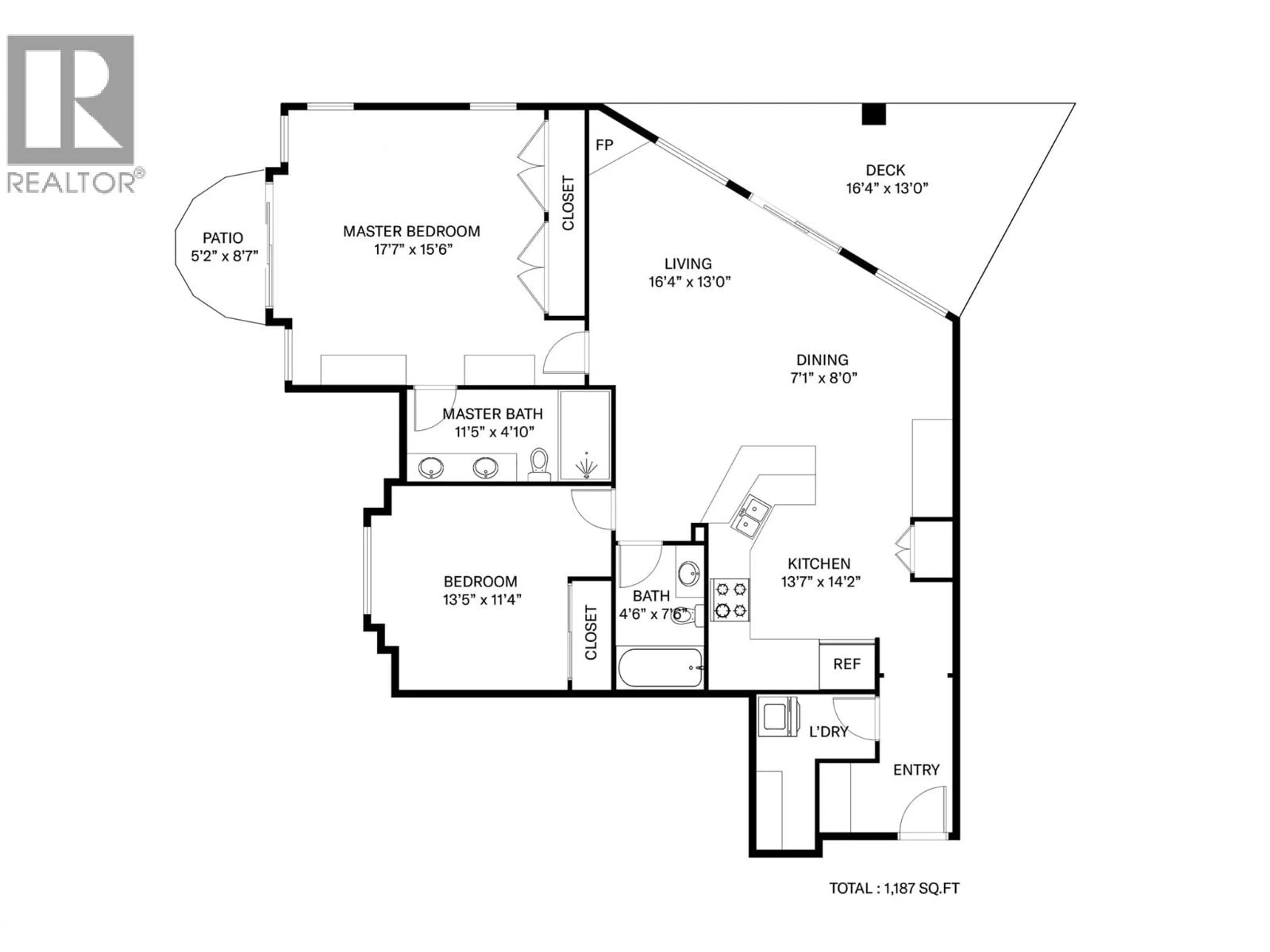 Floor plan for 242 - 1088 SUNSET DRIVE, Kelowna British Columbia V1Y9W1