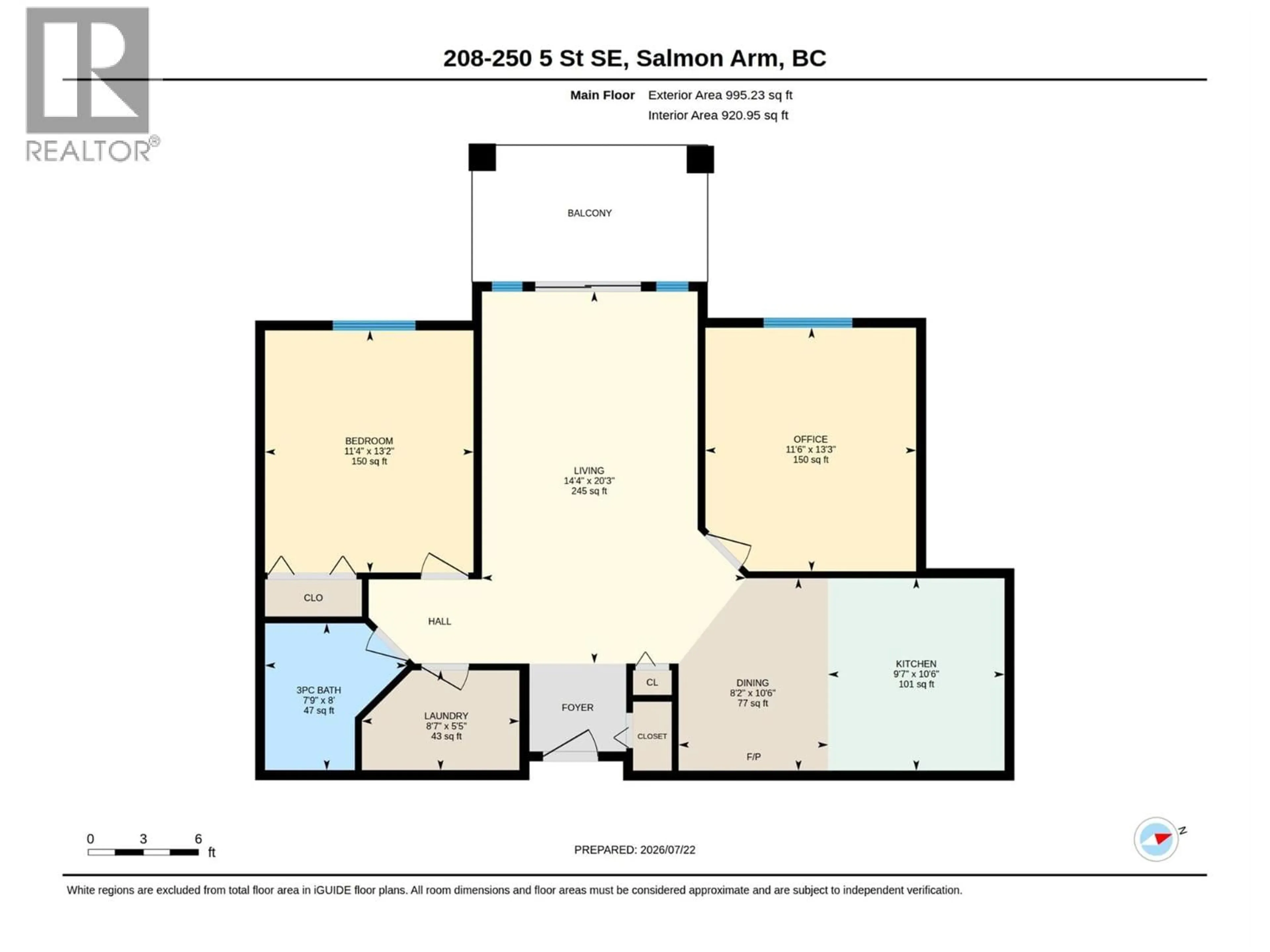 Floor plan for 208 - 250 5TH STREET SOUTHEAST, Salmon Arm British Columbia V1E1J8