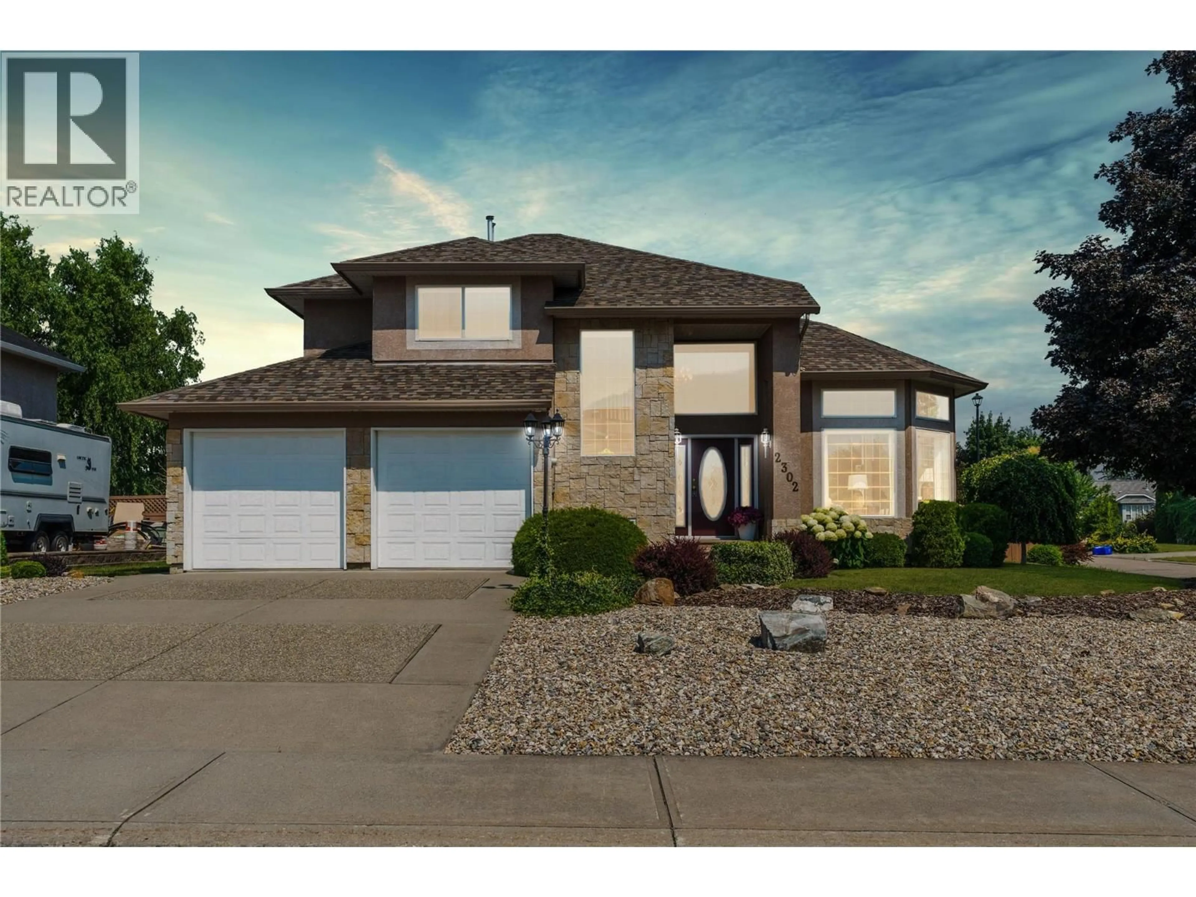 Home with brick exterior material, street for 2302 MAUNDRELL AVENUE, Armstrong British Columbia V4Y0C2