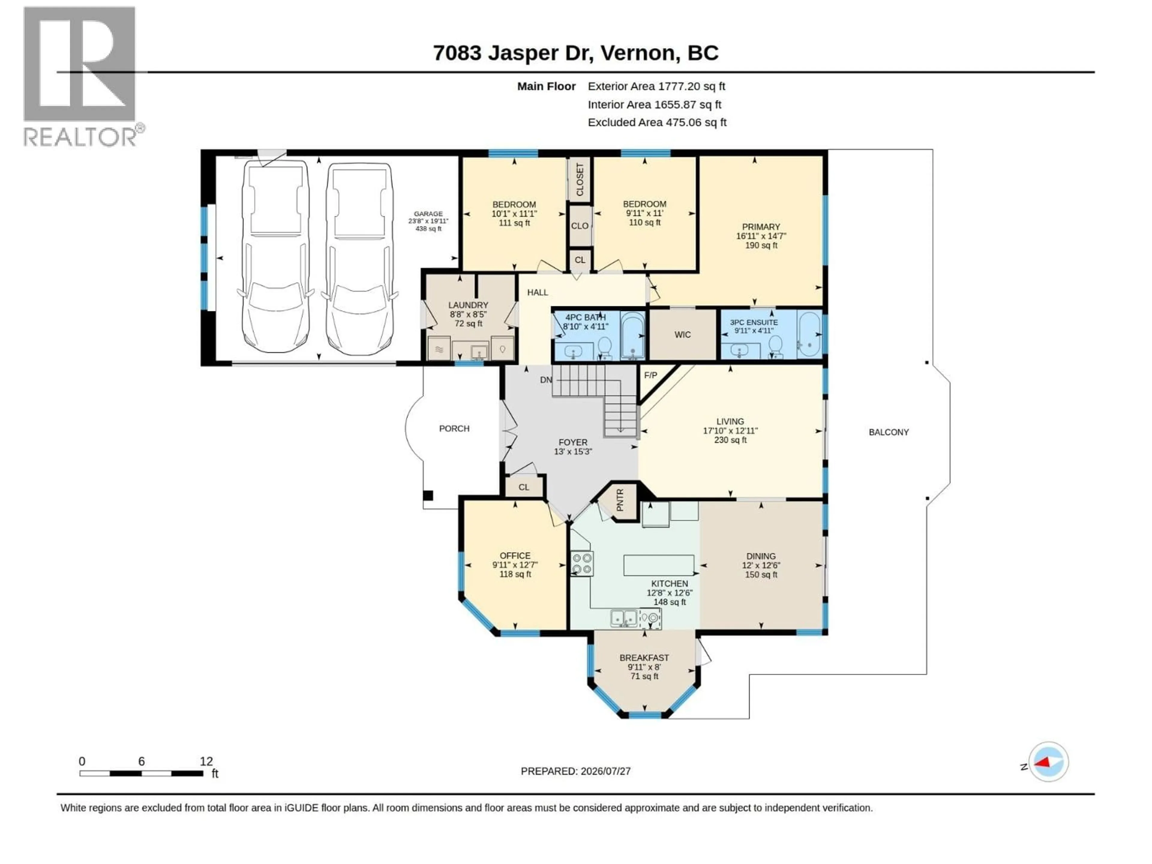 Floor plan for 7083 JASPER DRIVE, Vernon British Columbia V1H1P2