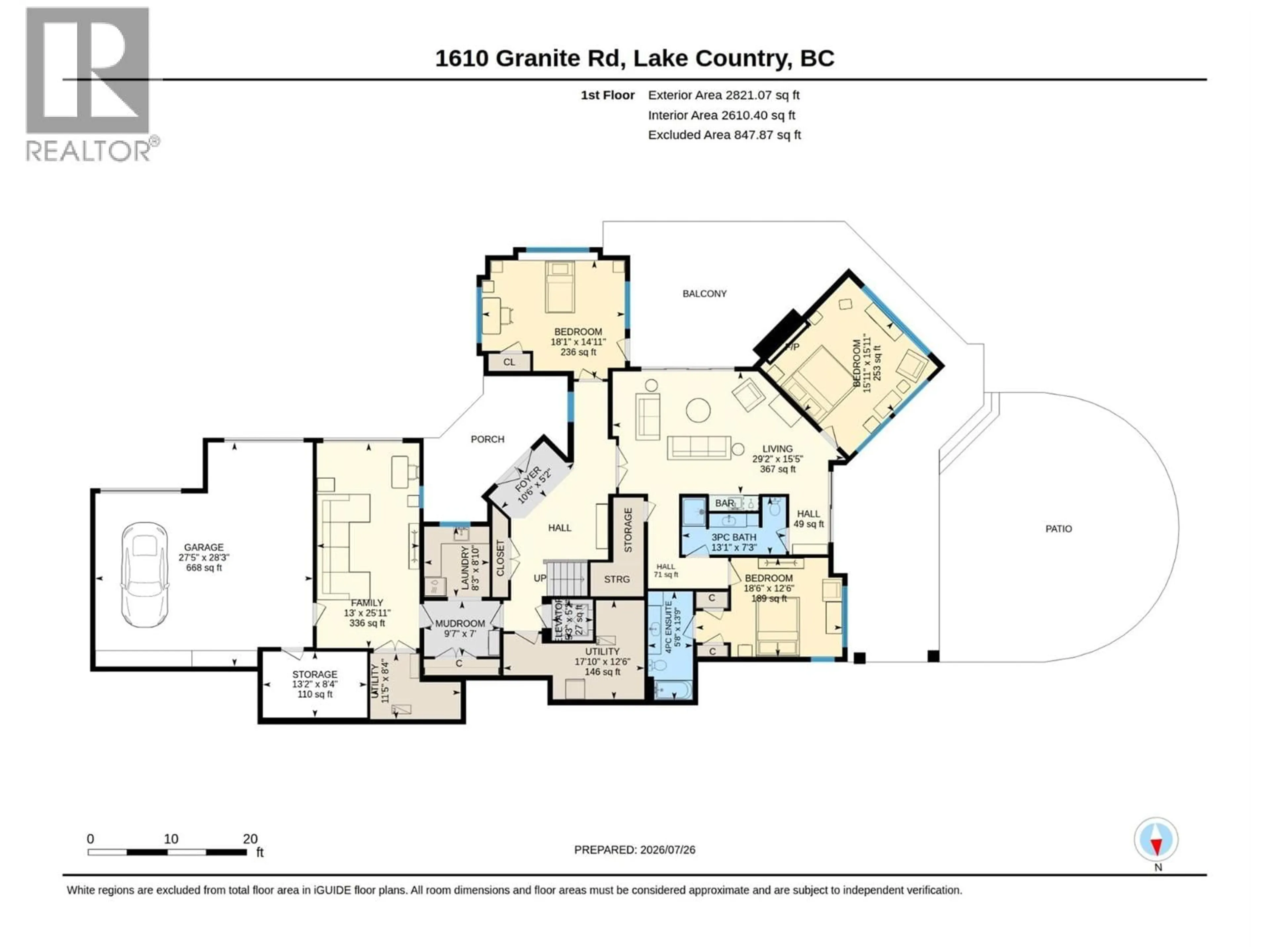 Floor plan for 1610 GRANITE ROAD, Lake Country British Columbia V4V1M9
