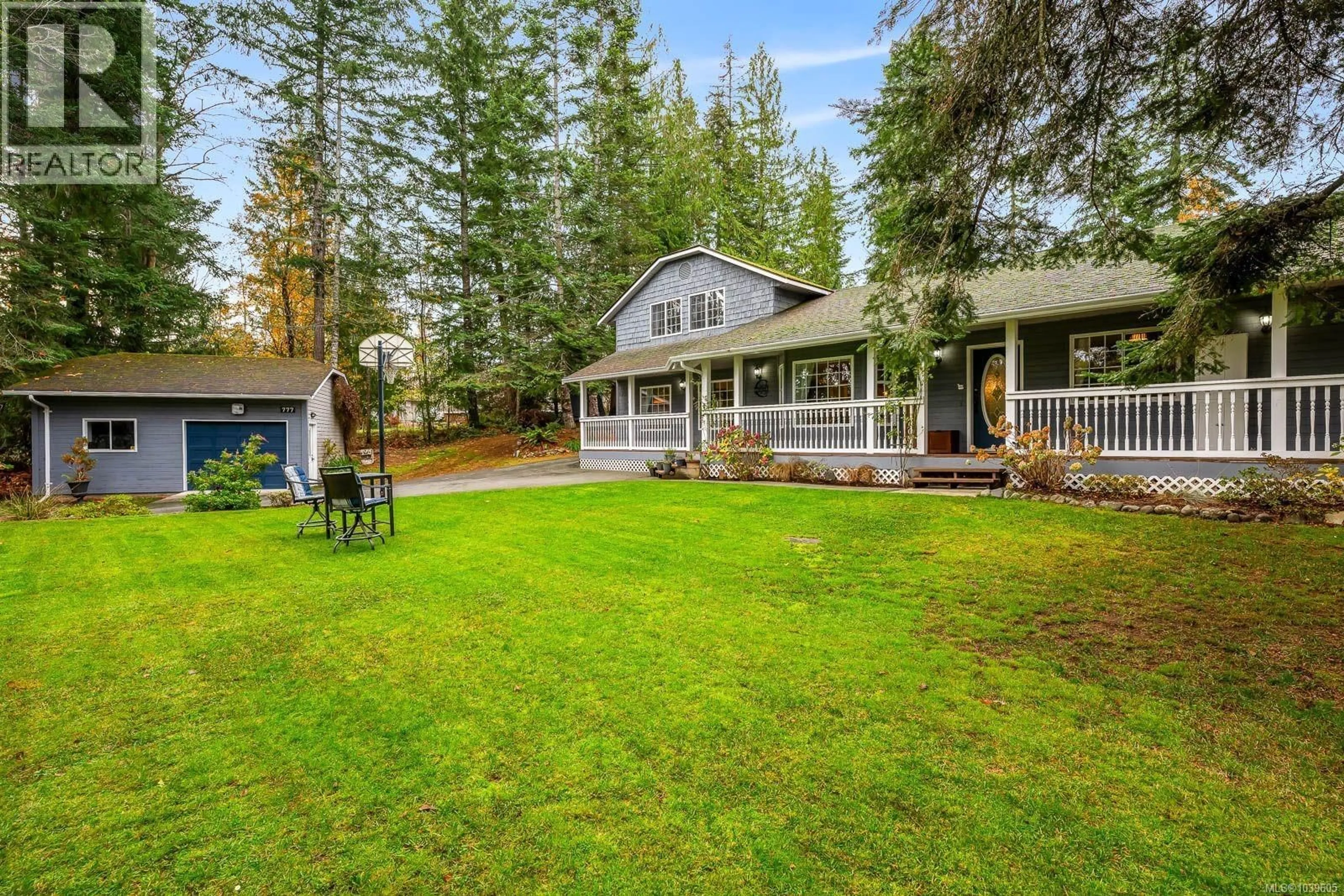 A pic from outside/outdoor area/front of a property/back of a property/a pic from drone, water/lake/river/ocean view for 777 SALSBURY ROAD, Courtenay British Columbia V9N9M2