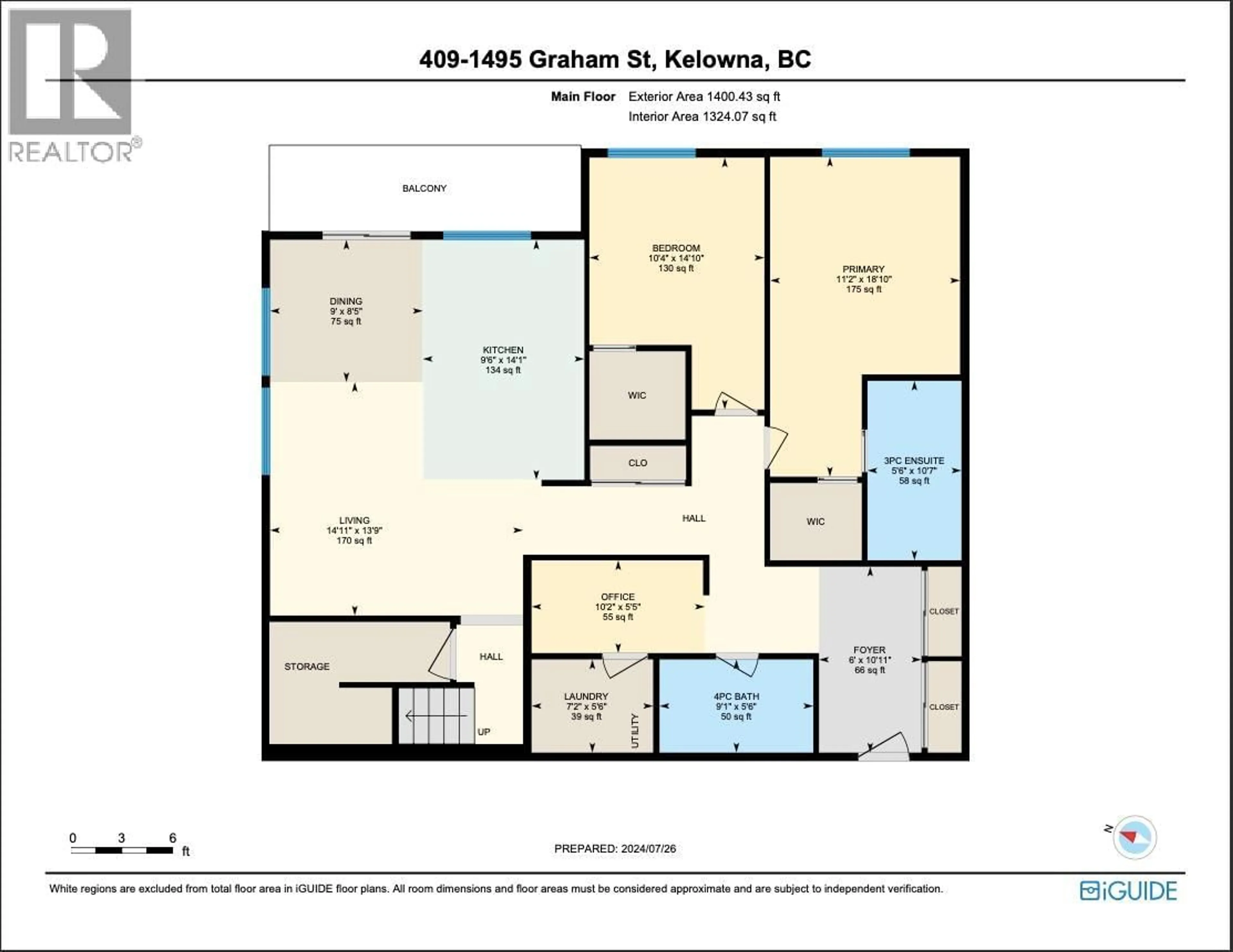 Floor plan for 409 - 1495 GRAHAM STREET, Kelowna British Columbia V1Y3B2