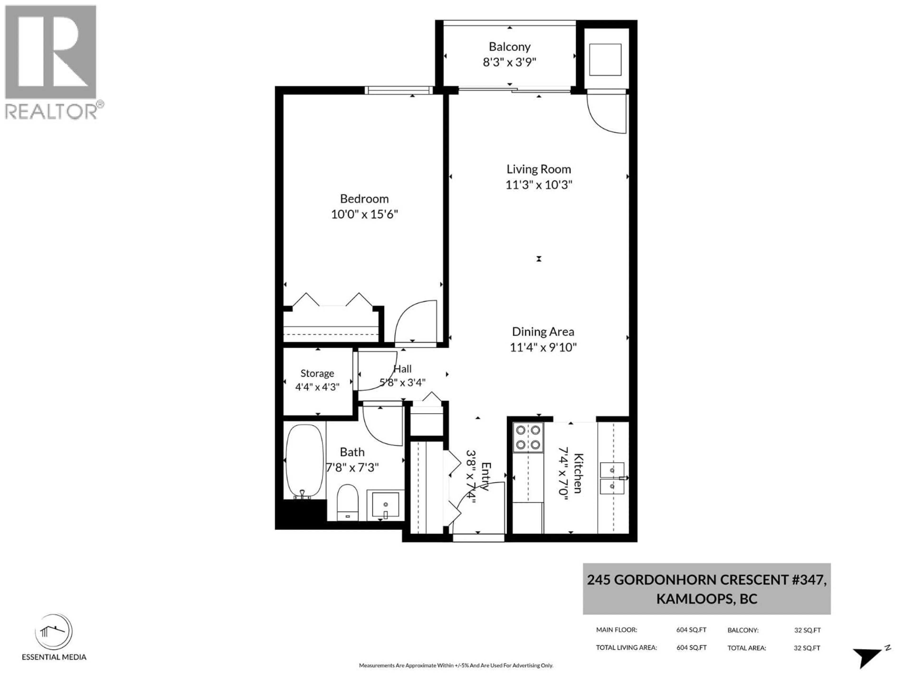 Floor plan for 347 - 245 GORDONHORN DRIVE, Kamloops British Columbia V2E1G5