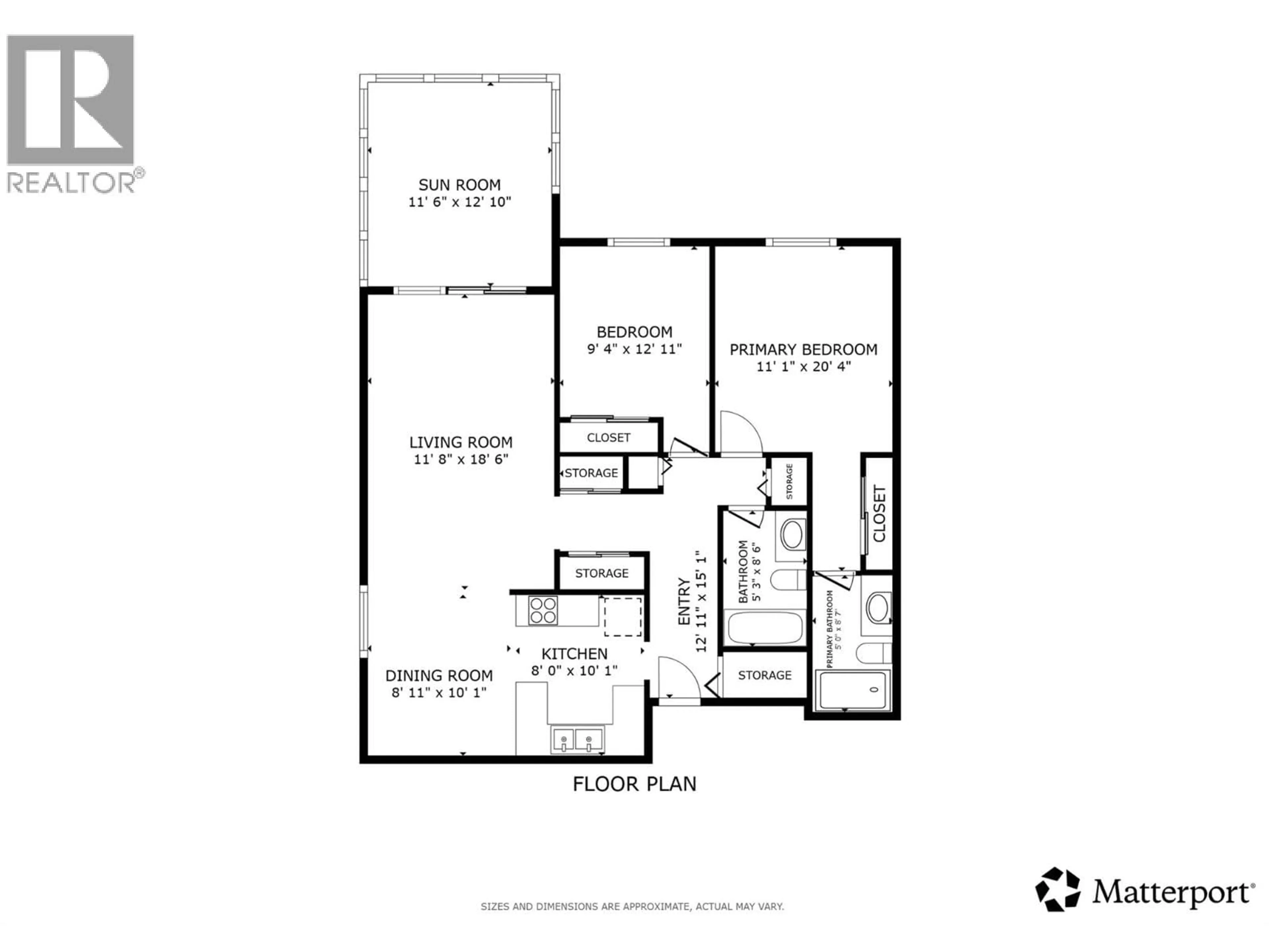 Floor plan for 102 - 1229 BERNARD AVENUE, Kelowna British Columbia V1Y6R3