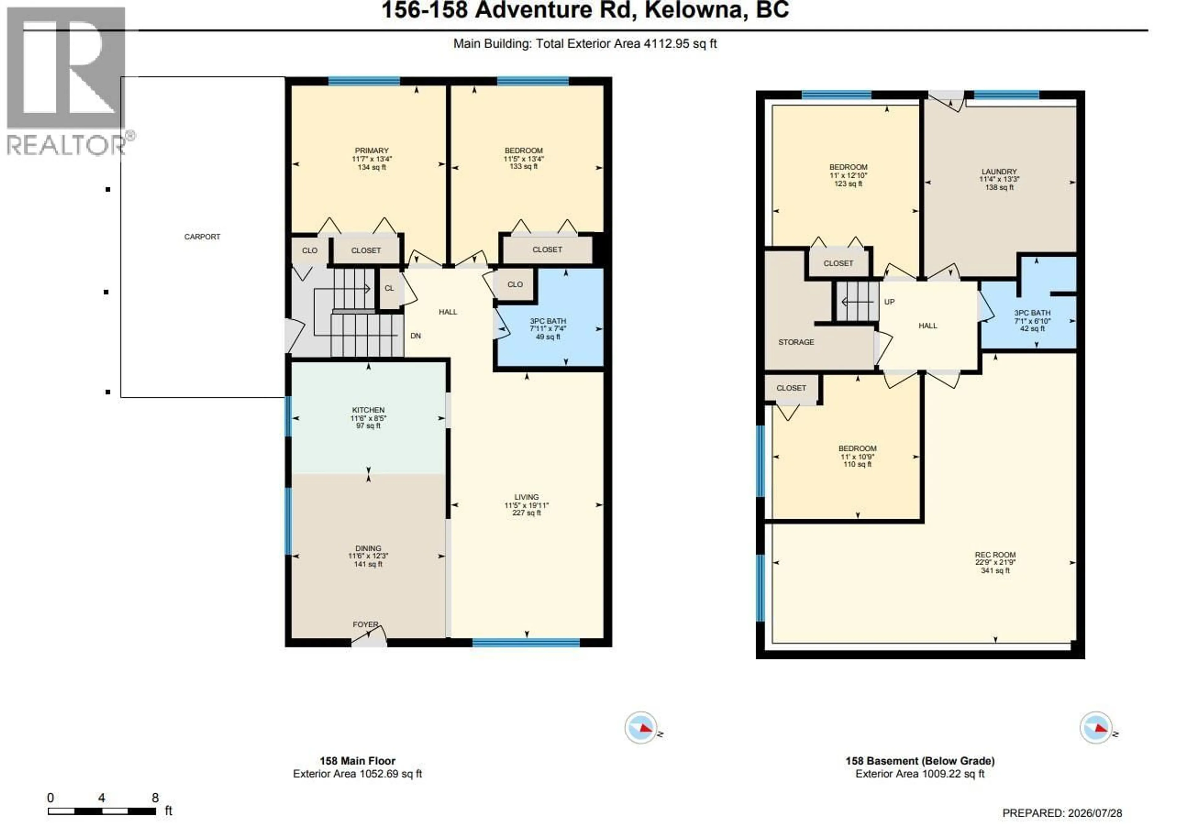 Floor plan for 156-158 ADVENTURE ROAD, Kelowna British Columbia V1X1N4