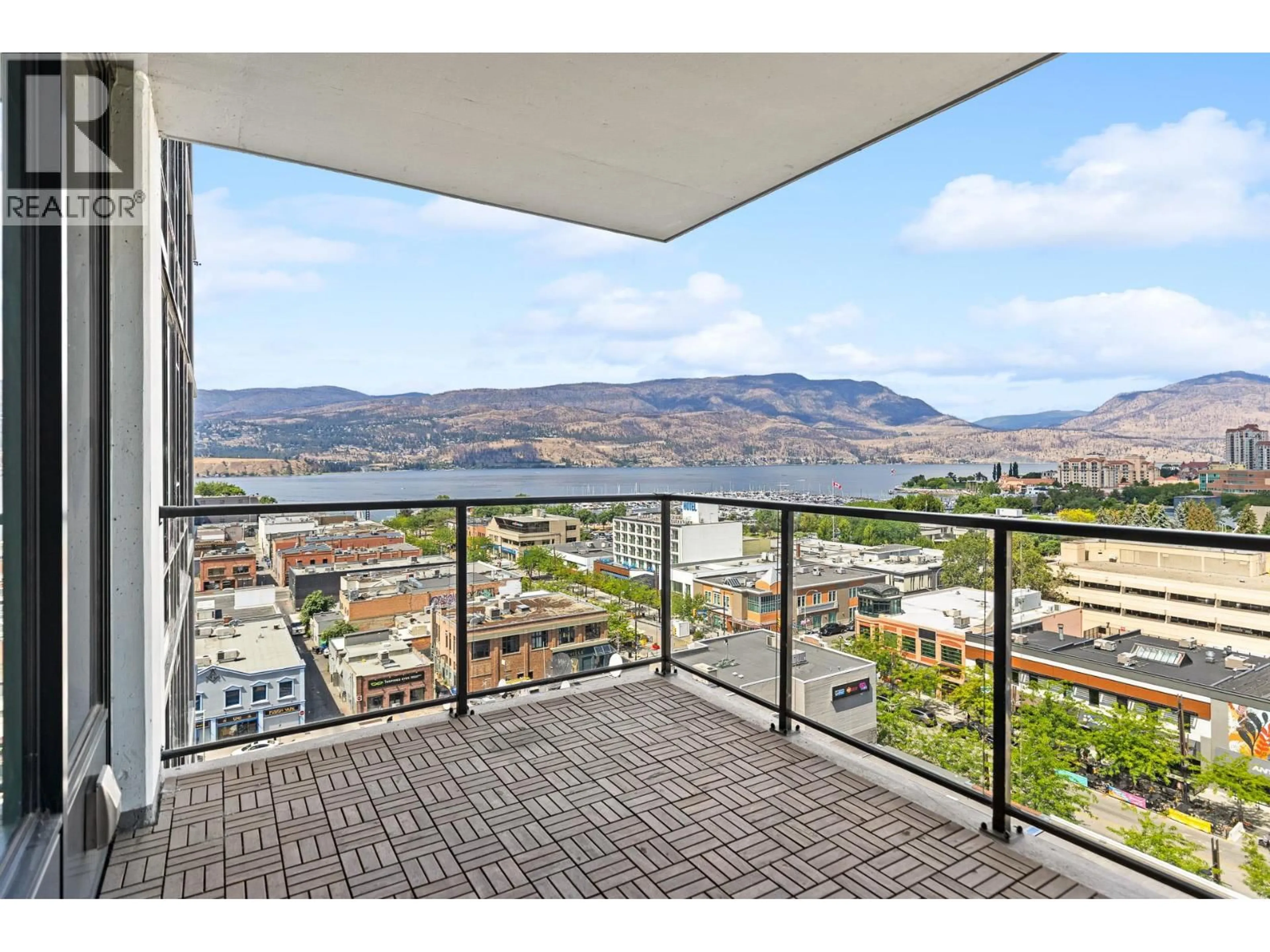 Balcony in the apartment, mountain view for 1101 - 1588 ELLIS STREET, Kelowna British Columbia V1Y0H1