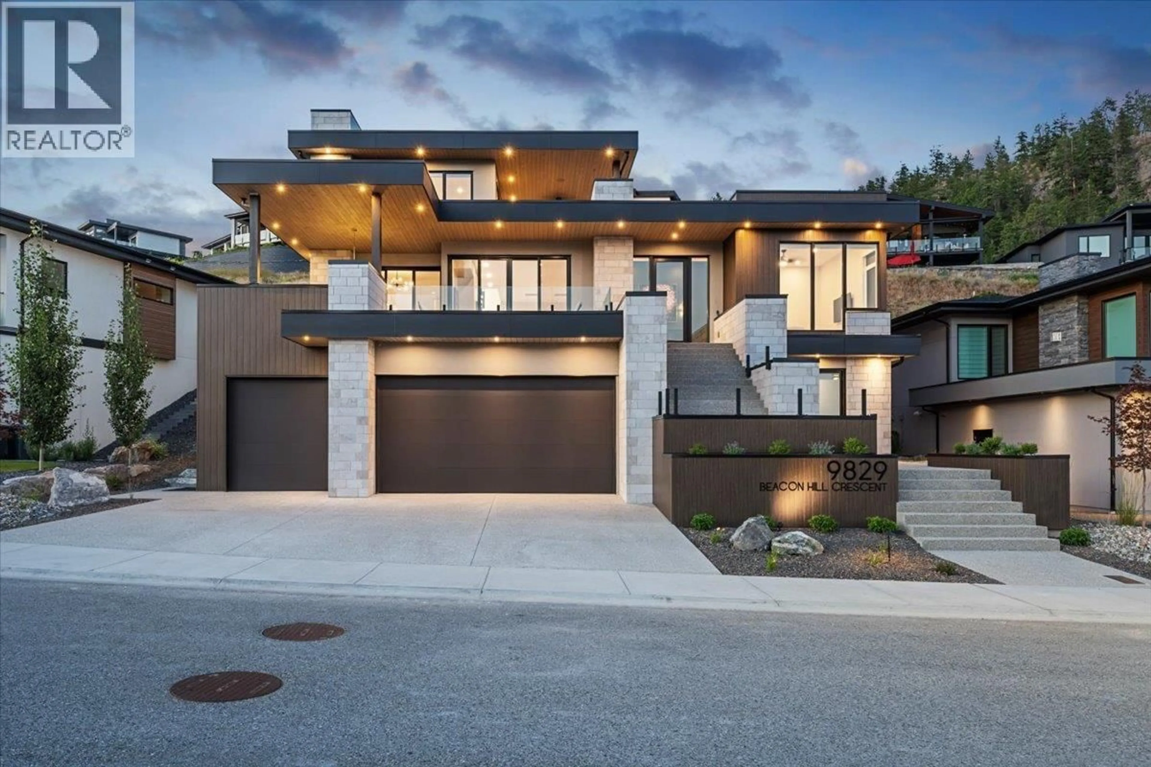 Home with brick exterior material, street for 9829 BEACON HILL CRESCENT, Lake Country British Columbia V4V0A9