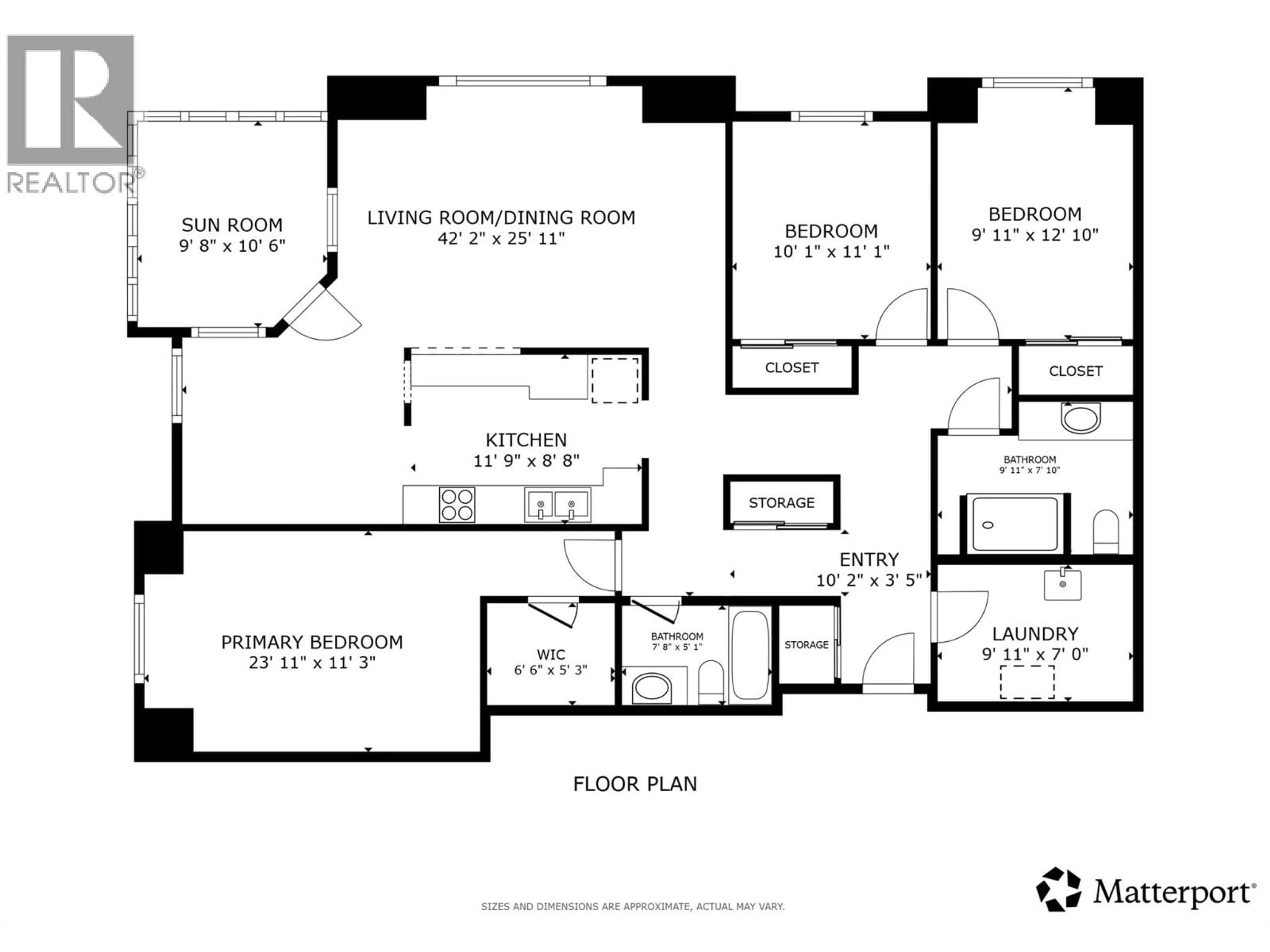 Floor plan for 101 - 1610 GORDON DRIVE, Kelowna British Columbia V1Y3G9
