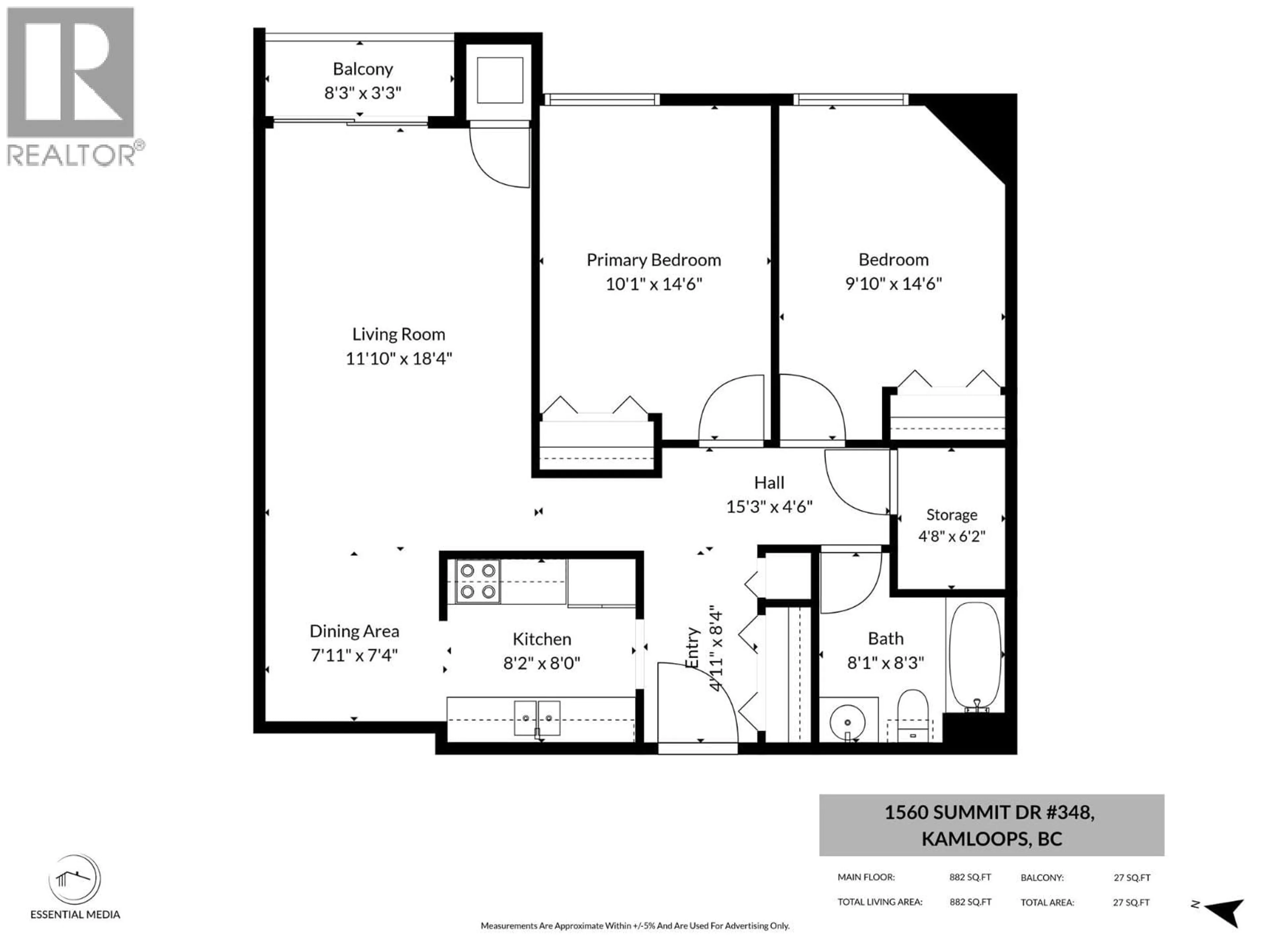 Floor plan for 348 - 1560 SUMMIT DRIVE, Kamloops British Columbia V2E1R5