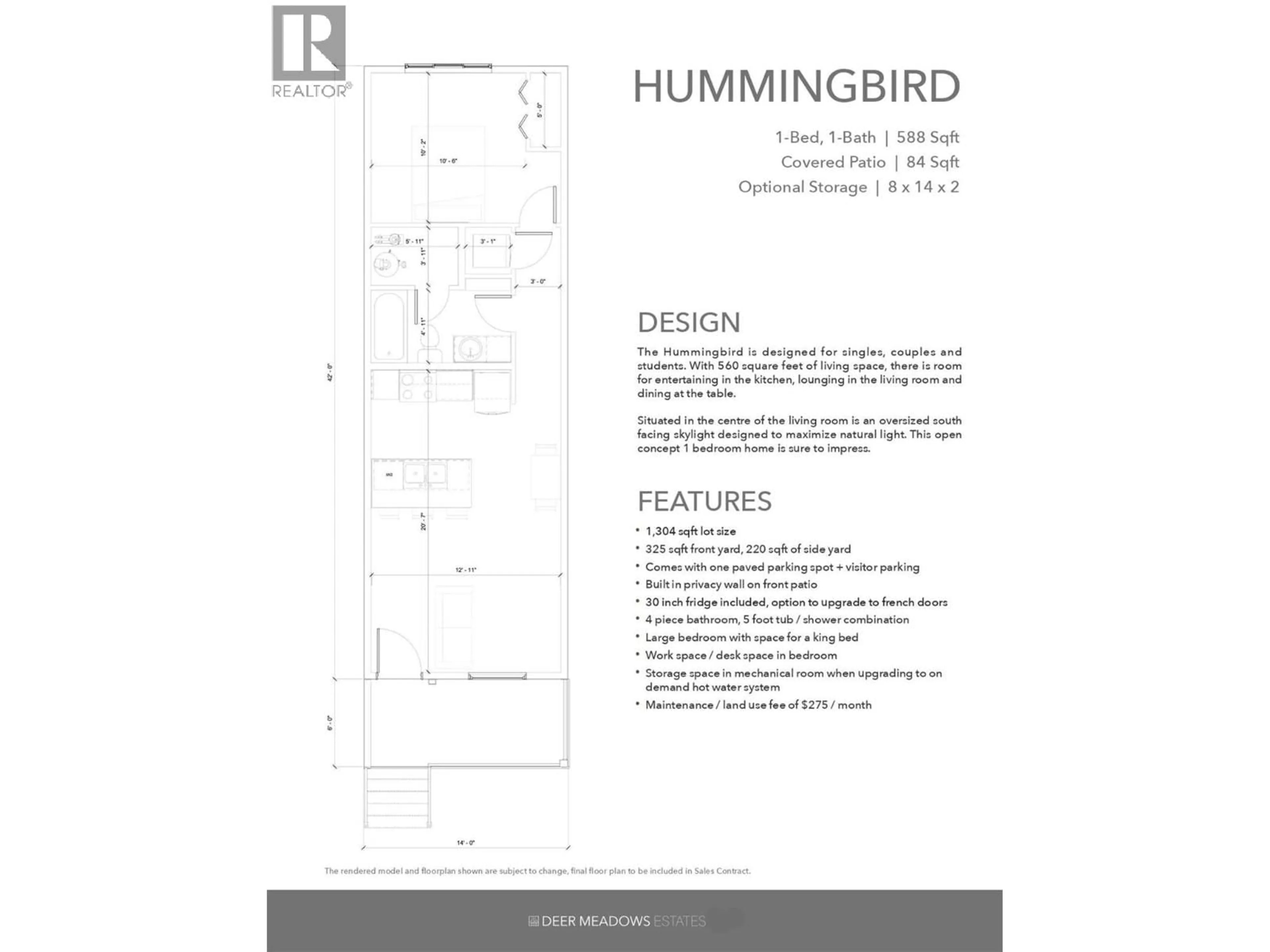 Floor plan for 188D - 8900 JIM BAILEY ROAD, Kelowna British Columbia V4V1E5