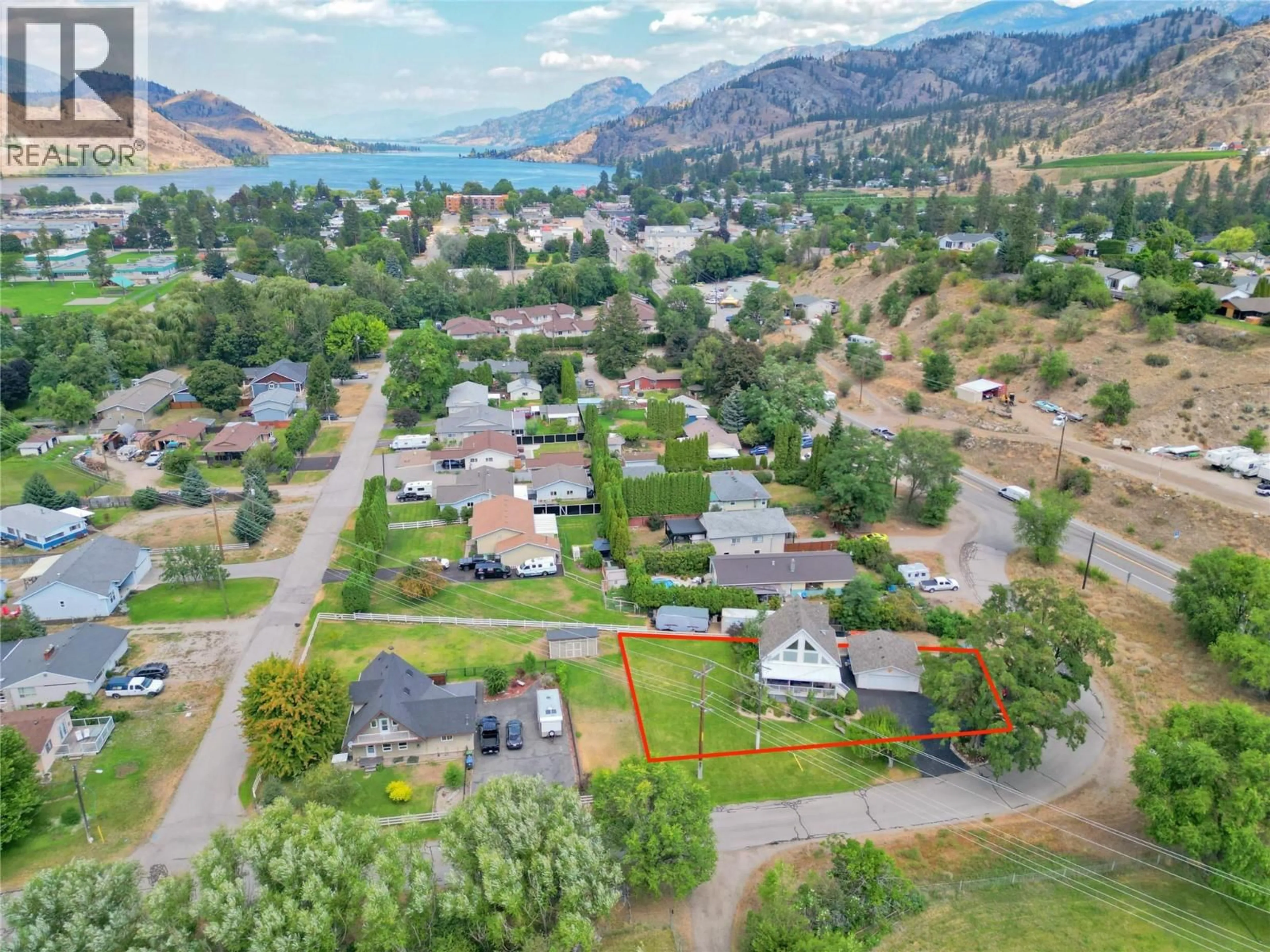A pic from outside/outdoor area/front of a property/back of a property/a pic from drone, mountain view for 5012 14TH AVENUE, Okanagan Falls British Columbia V0H1R0