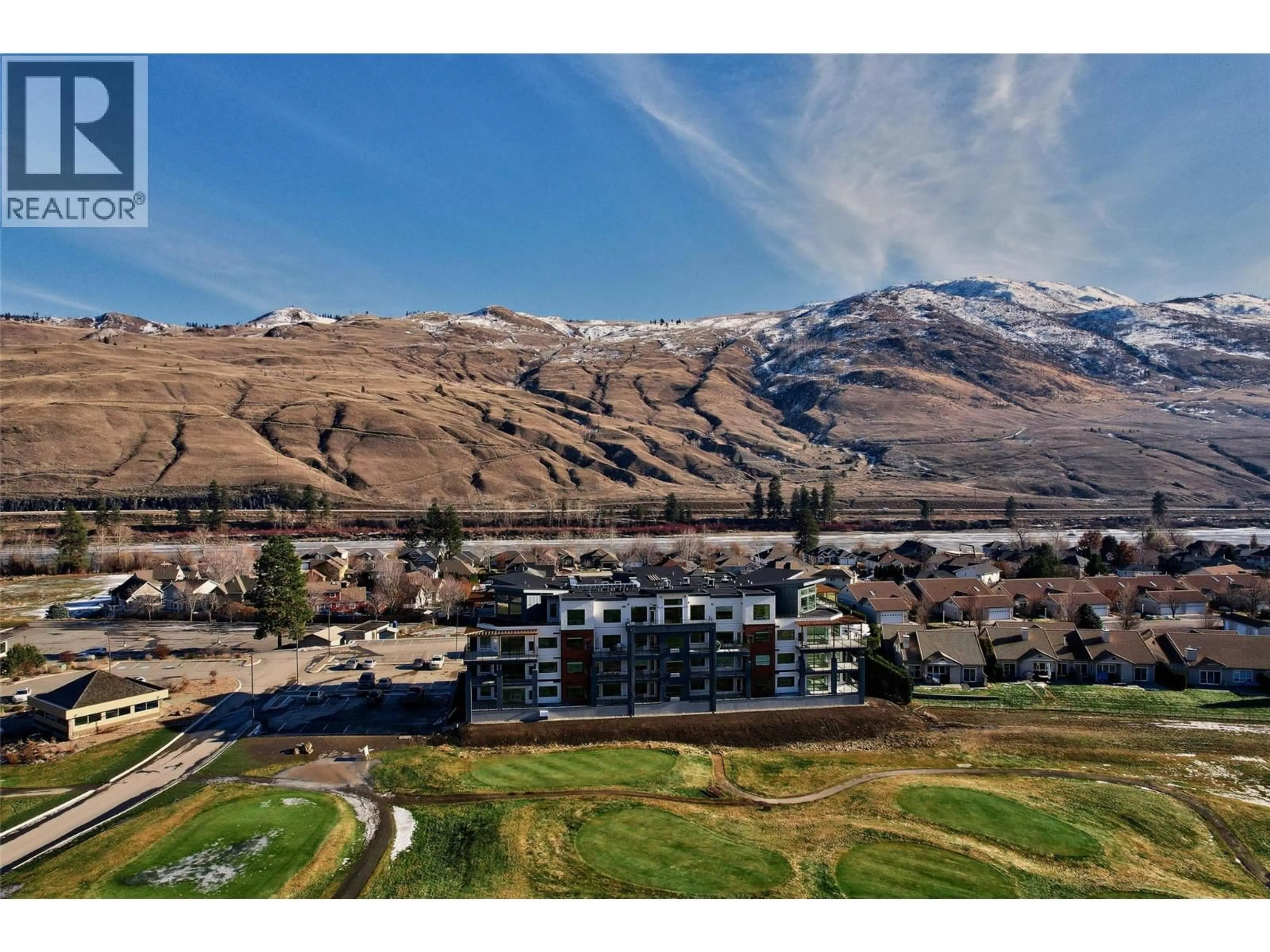 A pic from outside/outdoor area/front of a property/back of a property/a pic from drone, mountain view for 306 - 651 DUNES DRIVE, Kamloops British Columbia V2H1T7