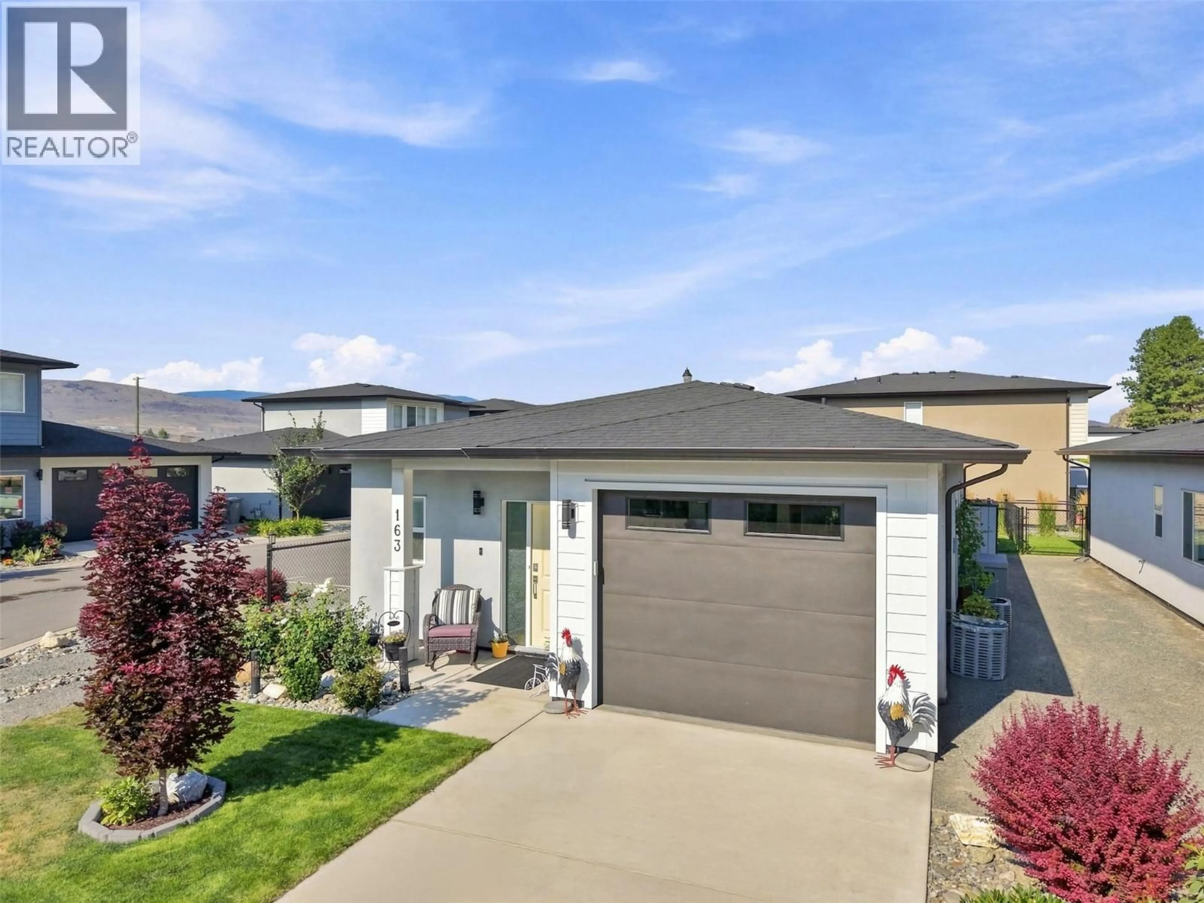 A pic from outside/outdoor area/front of a property/back of a property/a pic from drone, street for 163 - 2683 ORD ROAD, Kamloops British Columbia V2B0J2