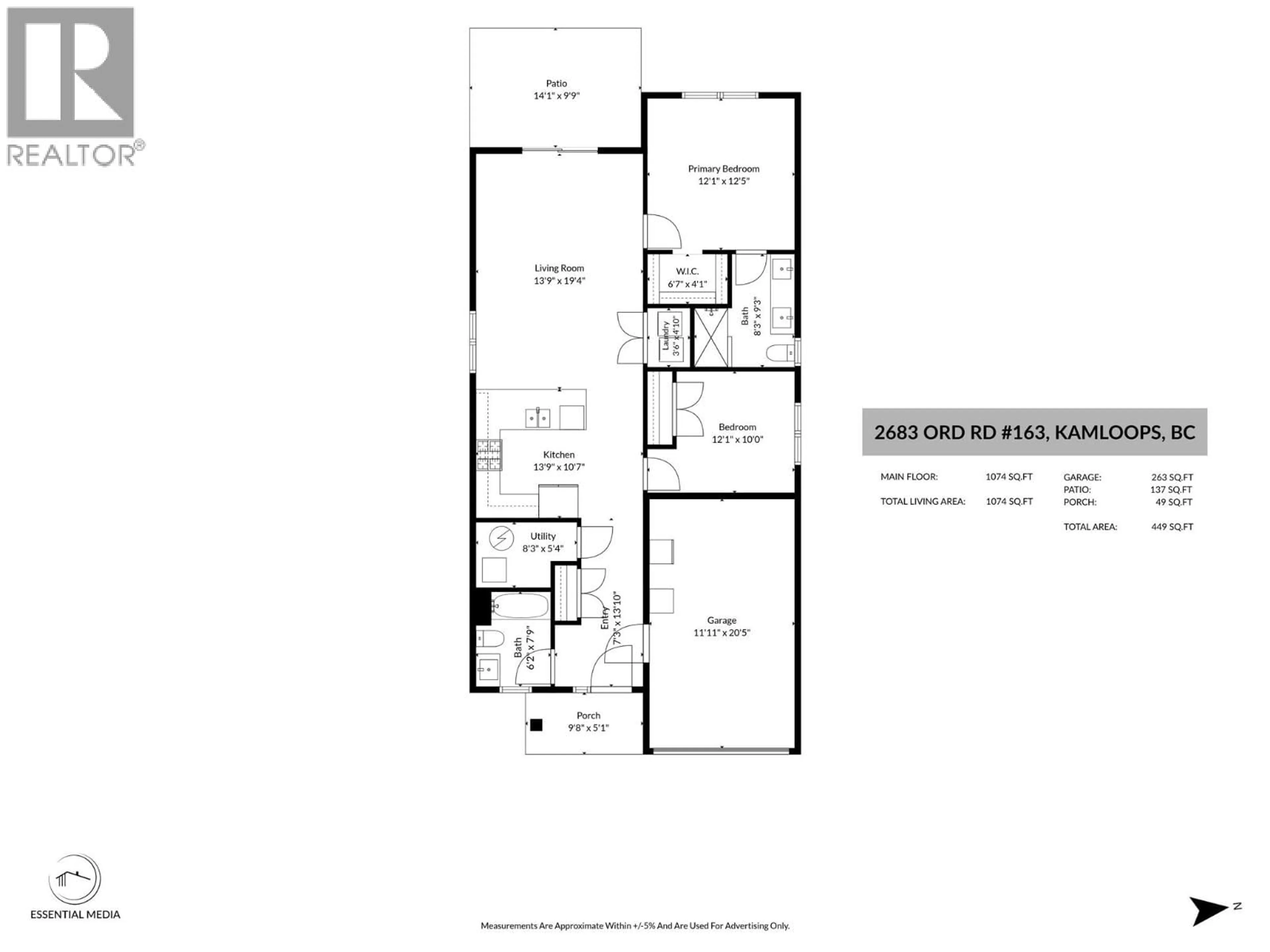 Floor plan for 163 - 2683 ORD ROAD, Kamloops British Columbia V2B0J2