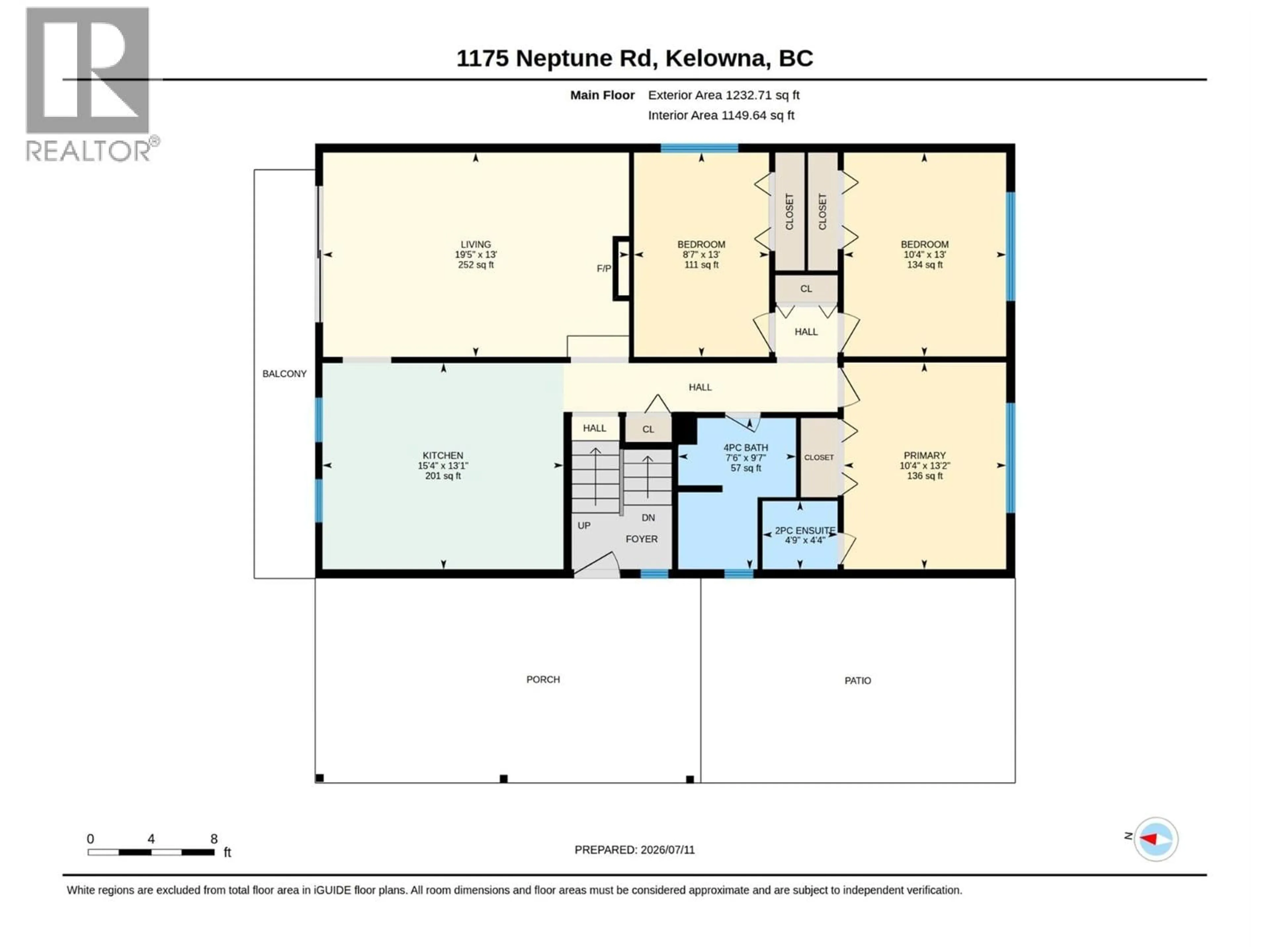 Floor plan for 1175 NEPTUNE ROAD, Kelowna British Columbia V1X3E4