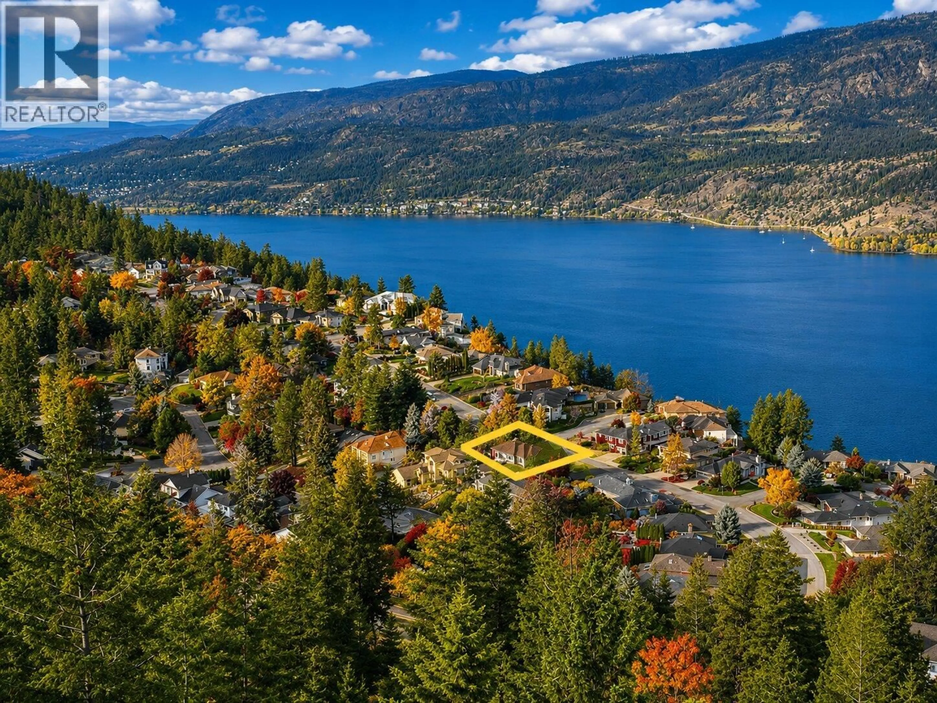 A pic from outside/outdoor area/front of a property/back of a property/a pic from drone, water/lake/river/ocean view for 183 MAGIC DRIVE, Kelowna British Columbia V1V1N2