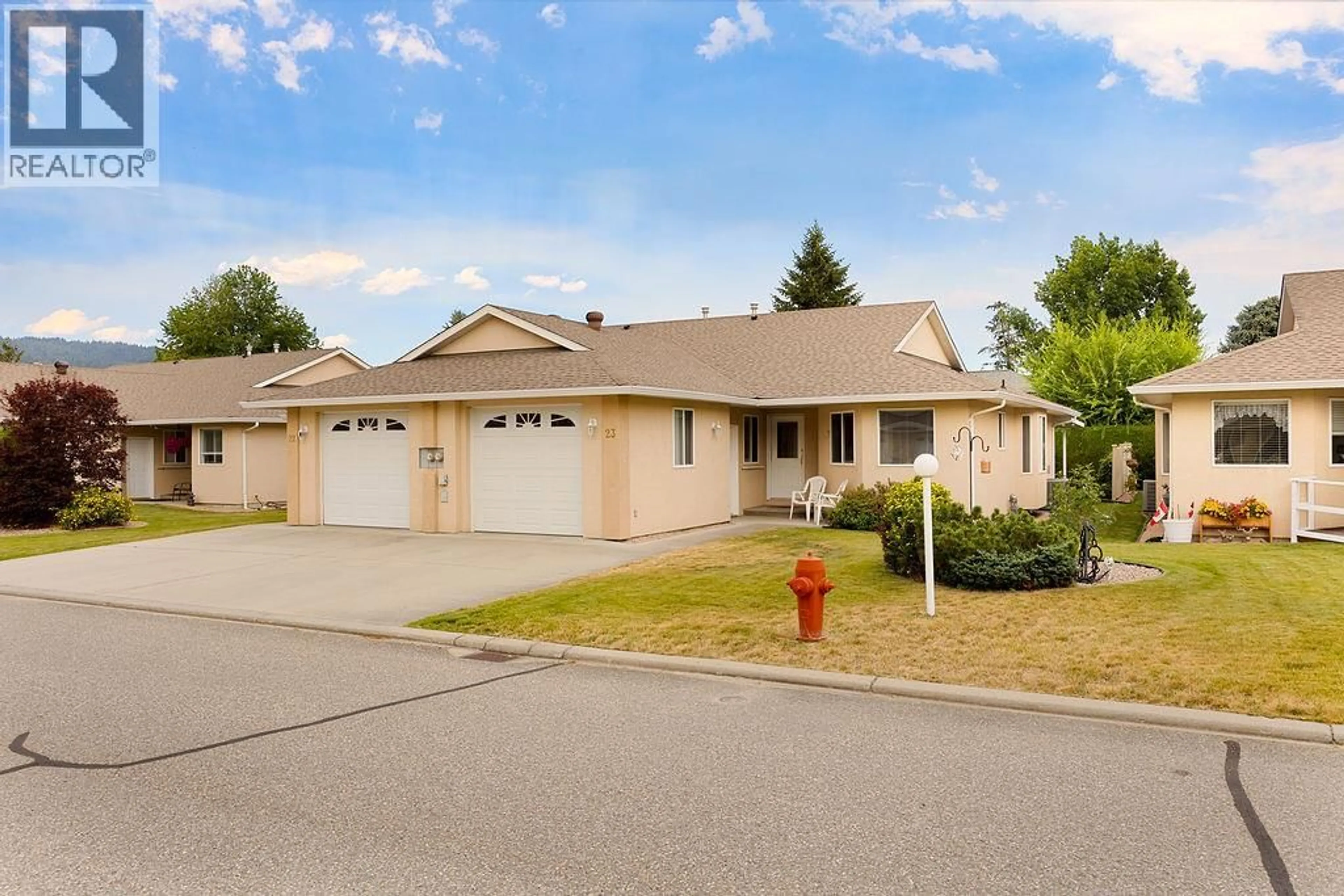 Home with vinyl exterior material, street for 23 - 201 KILDONAN AVENUE, Enderby British Columbia V4Y4M8