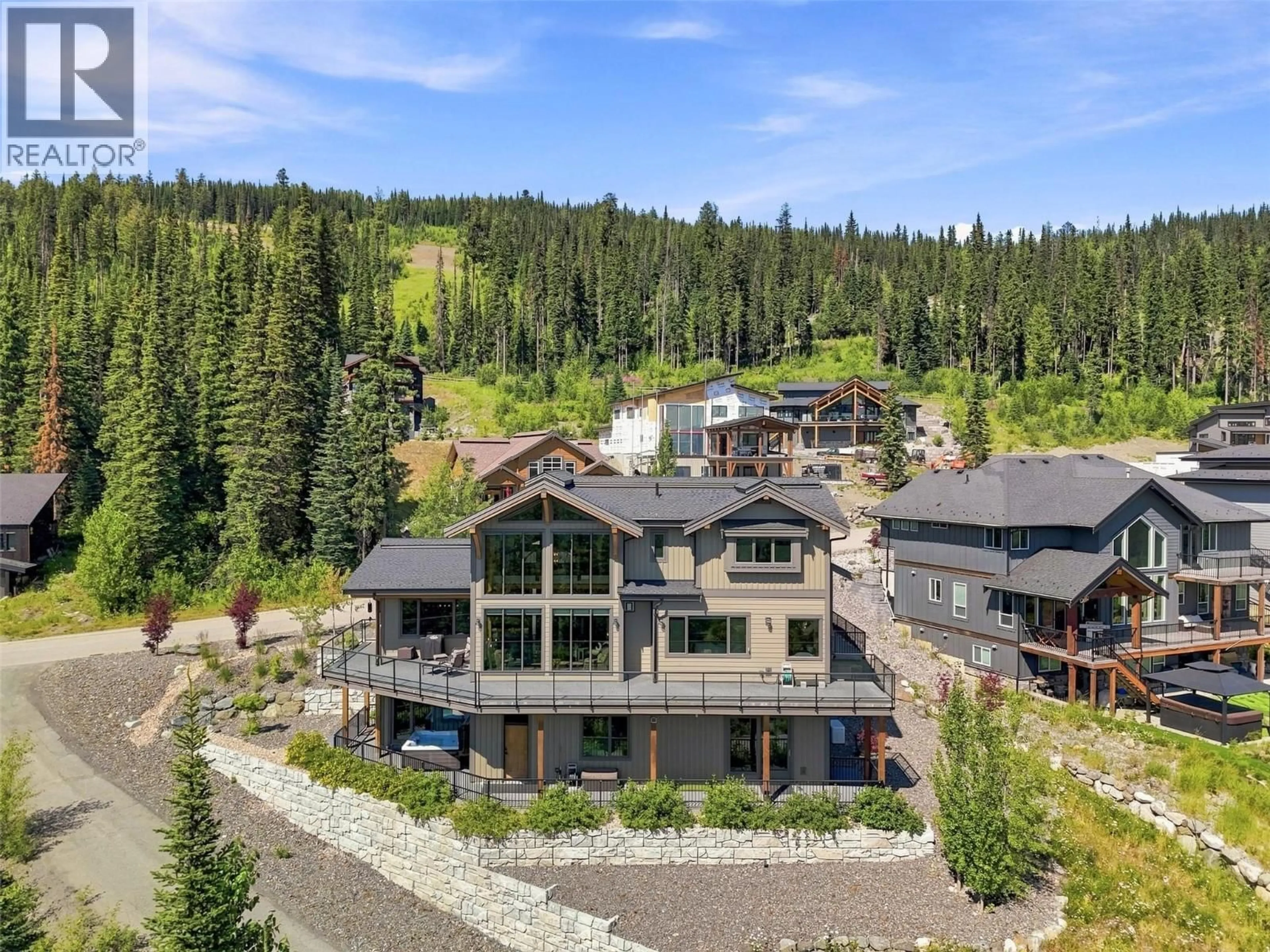 A pic from outside/outdoor area/front of a property/back of a property/a pic from drone, mountain view for 5419 LOOKOUT RIDGE PLACE, Sun Peaks British Columbia V0E5N0