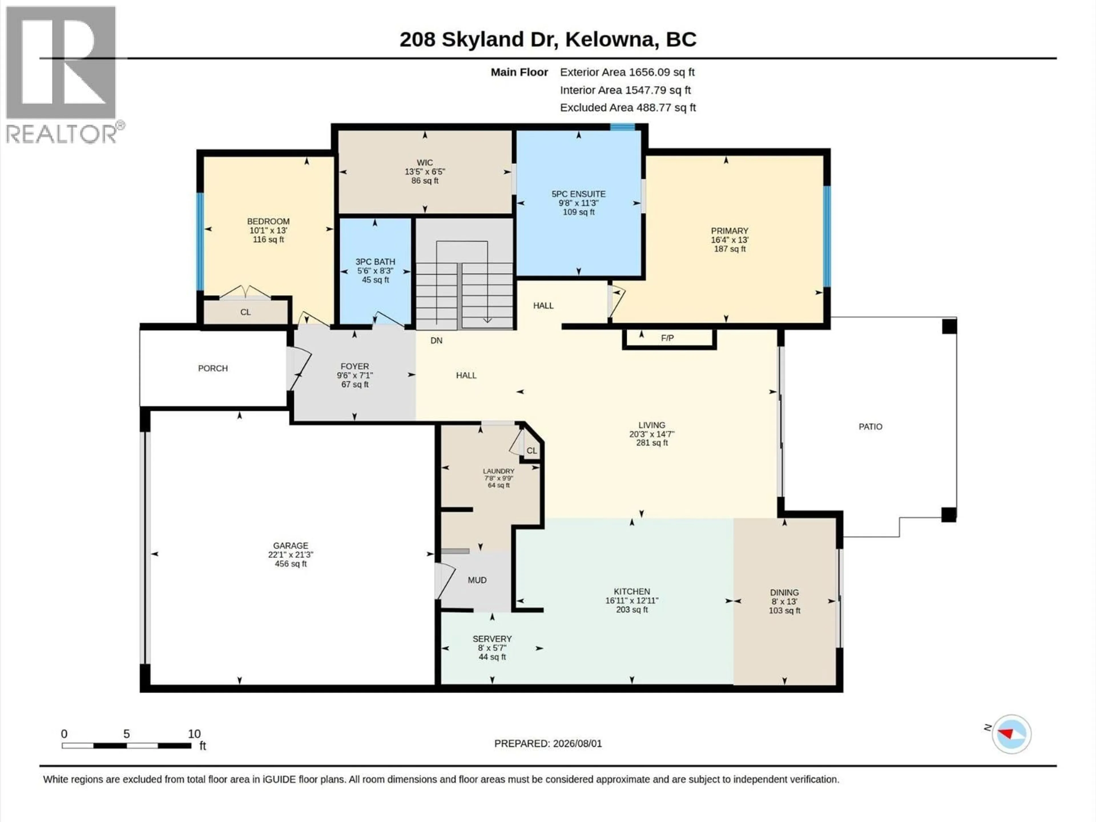 Floor plan for 208 SKYLAND DRIVE, Kelowna British Columbia V1V0C9