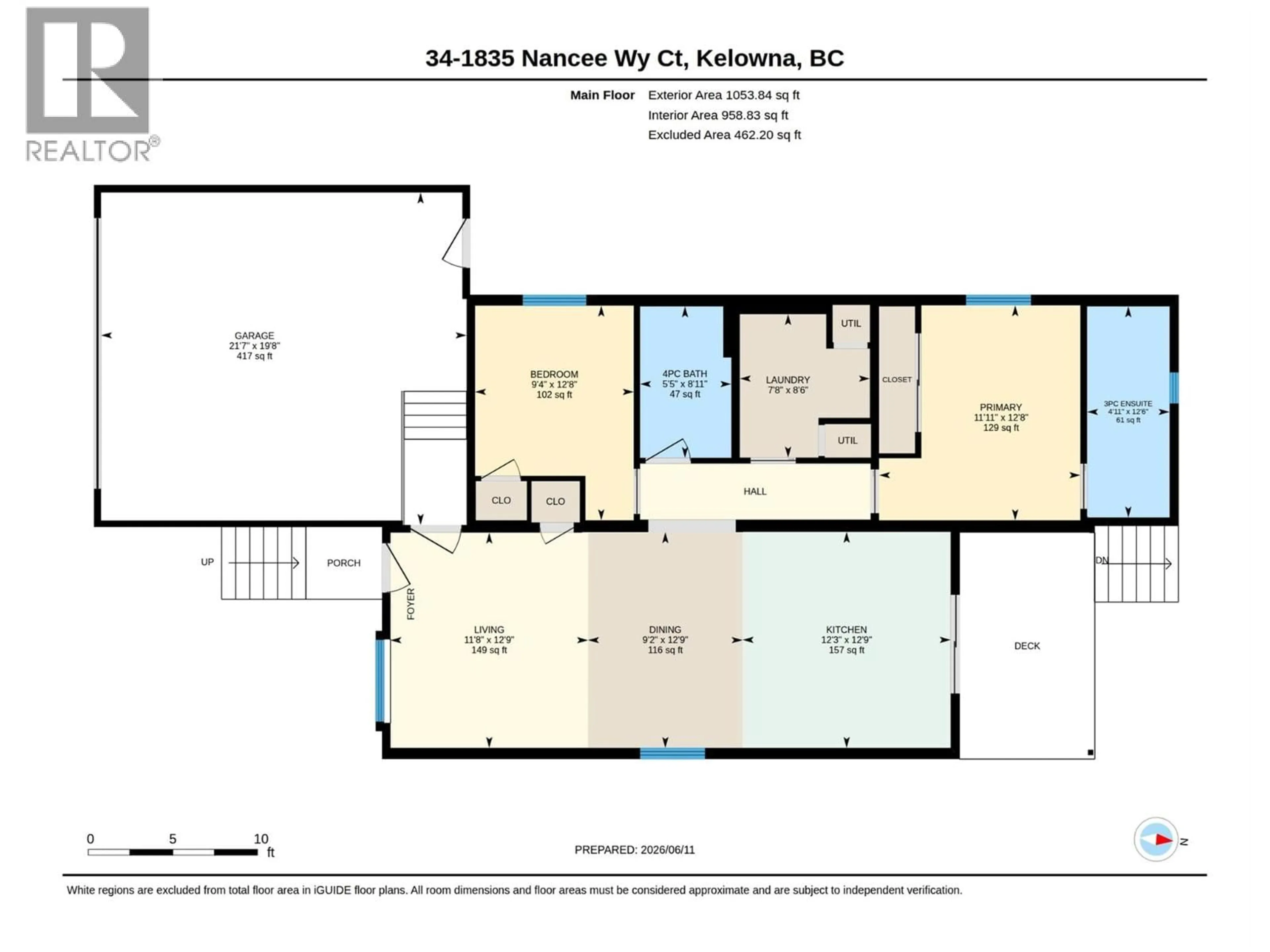 Floor plan for 34 - 1835 NANCEE WAY COURT, West Kelowna British Columbia V1Z4C1