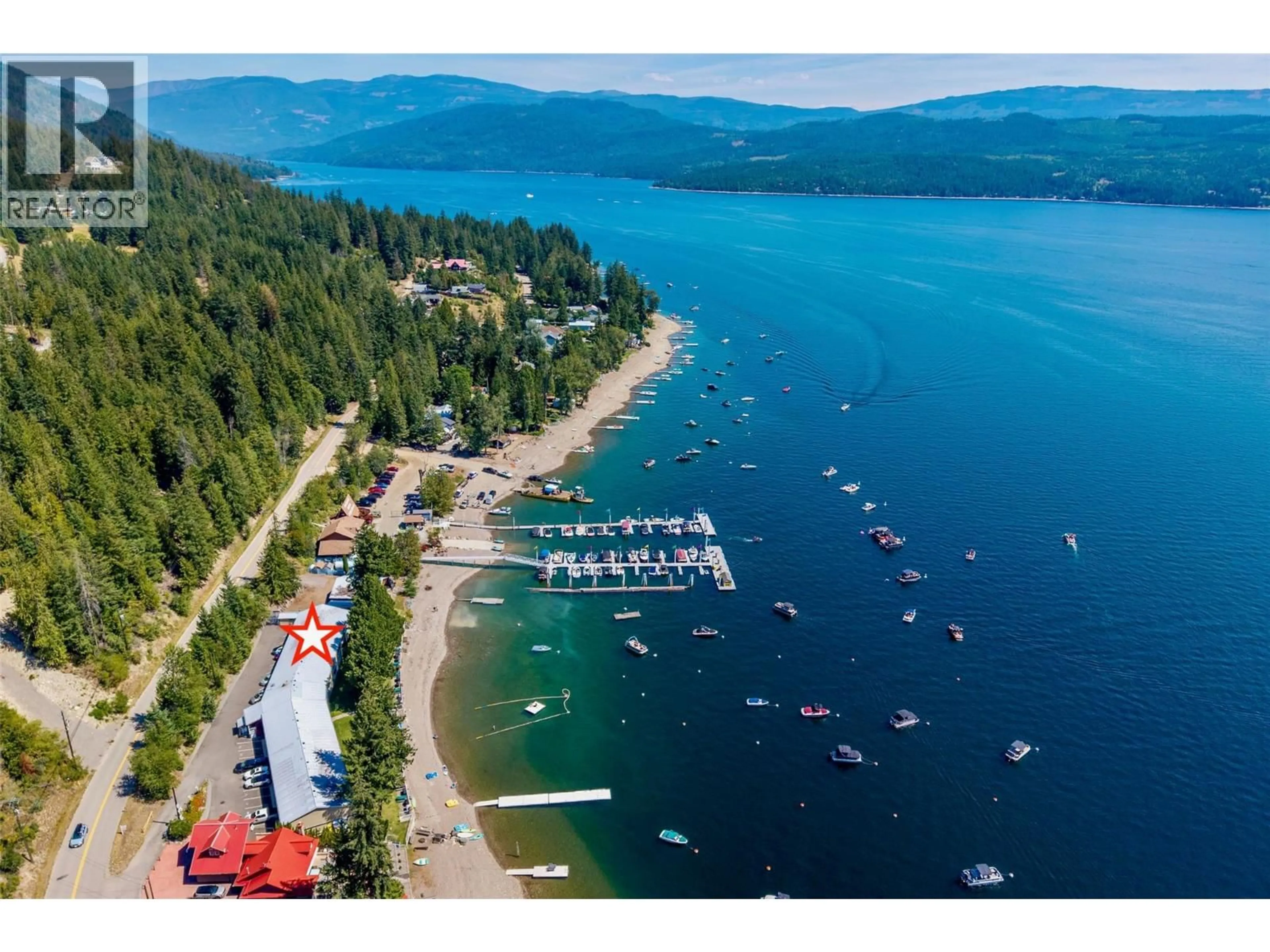 A pic from outside/outdoor area/front of a property/back of a property/a pic from drone, water/lake/river/ocean view for 7 - 7732 SQUILAX-ANGLEMONT ROAD, Anglemont British Columbia V0E1M8