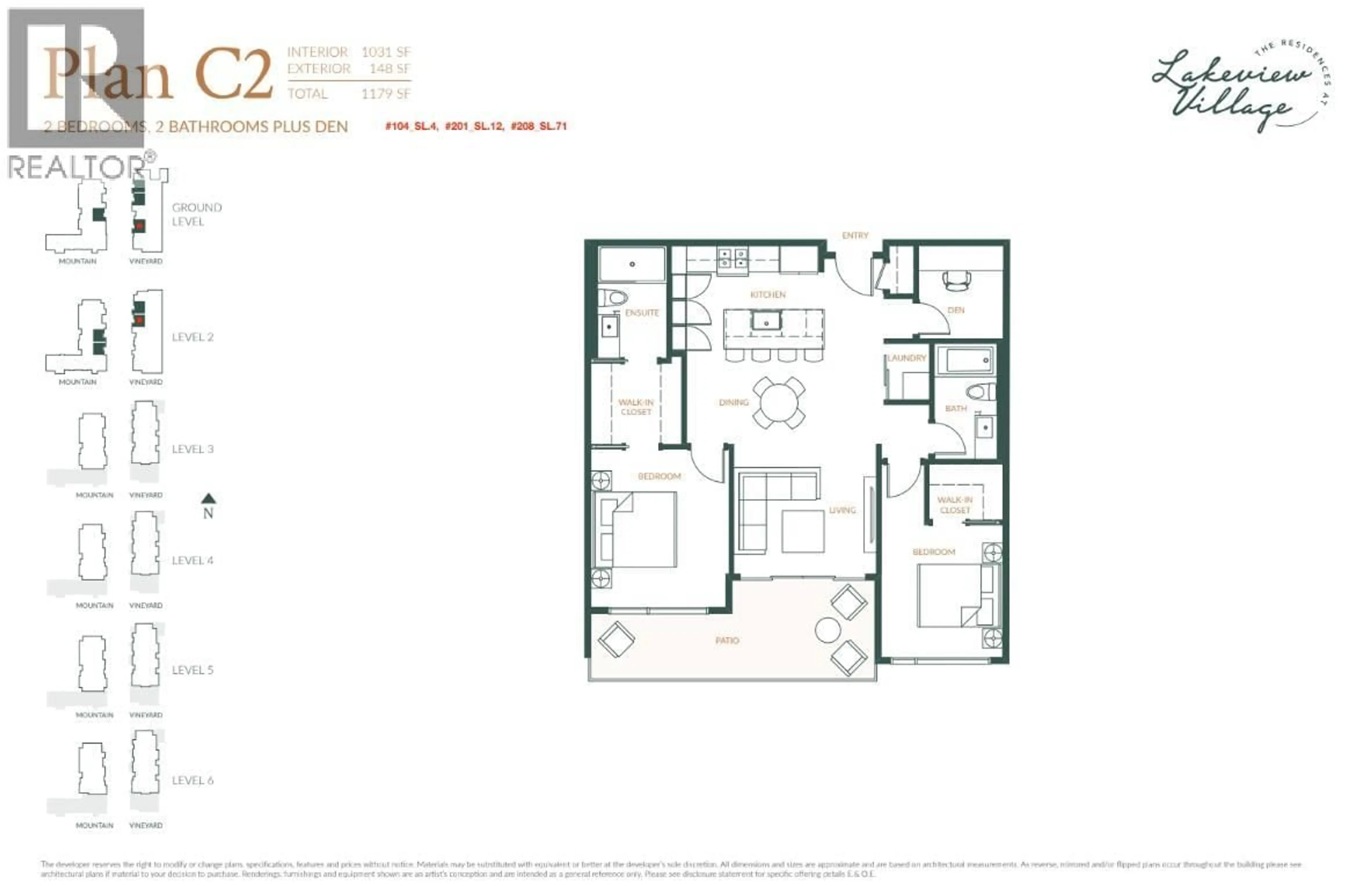 Floor plan for 104 - 2780 OLALLA ROAD, West Kelowna British Columbia V1Z2A9