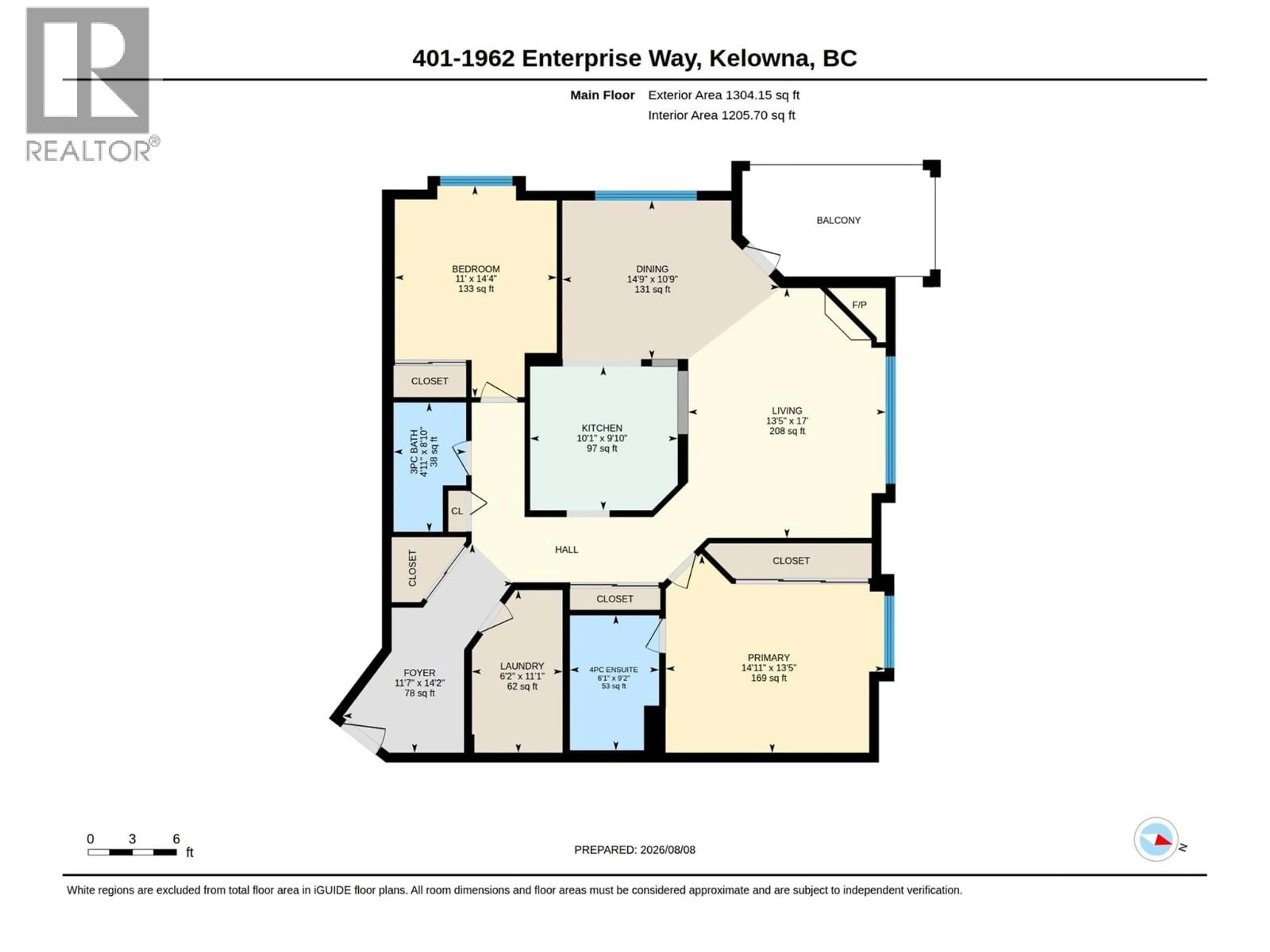 Floor plan for 401 - 1962 ENTERPRISE WAY, Kelowna British Columbia V1Y9S6