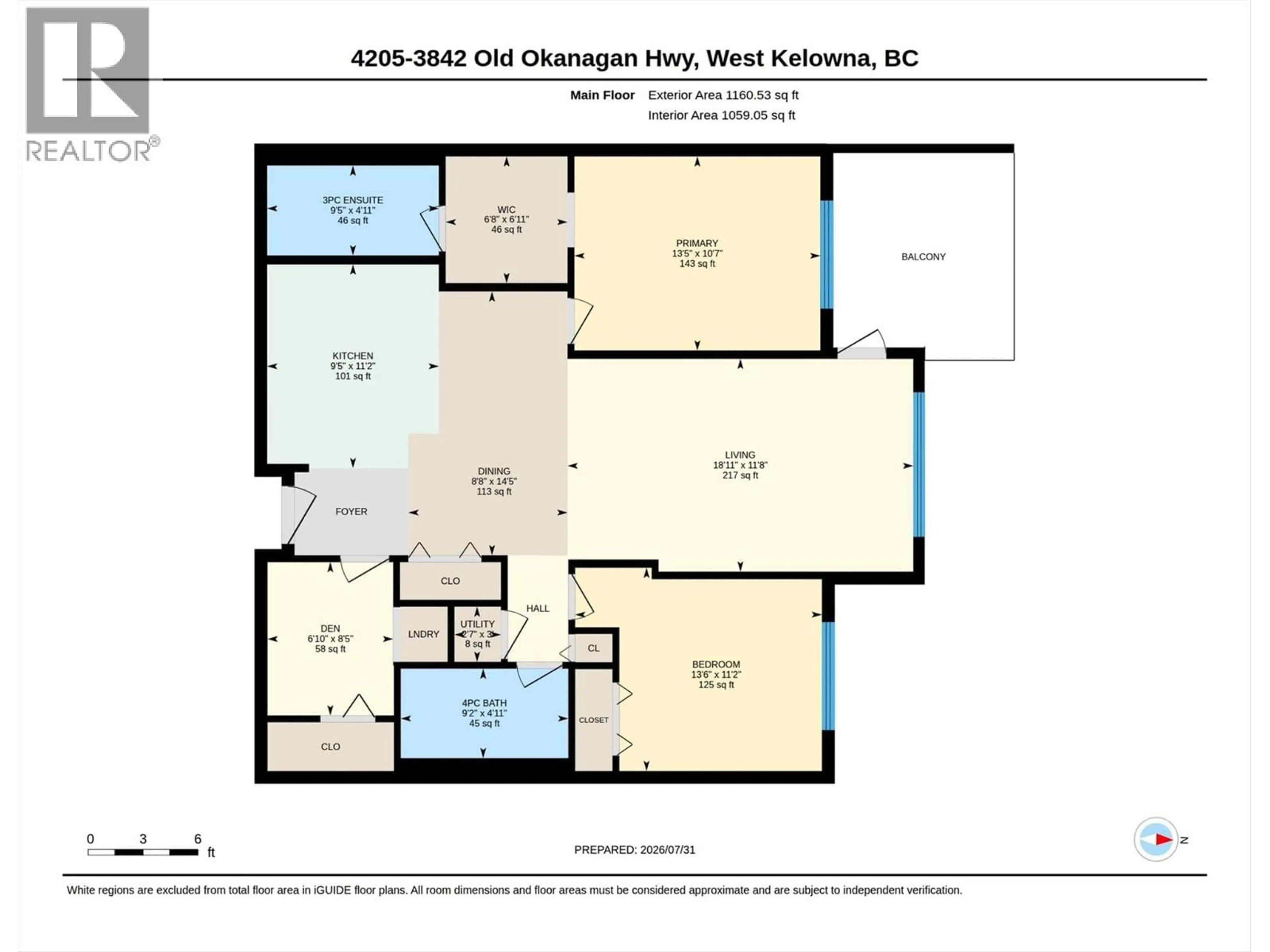 Floor plan for 4205 - 3842 OLD OKANAGAN HIGHWAY, West Kelowna British Columbia V4T3G7