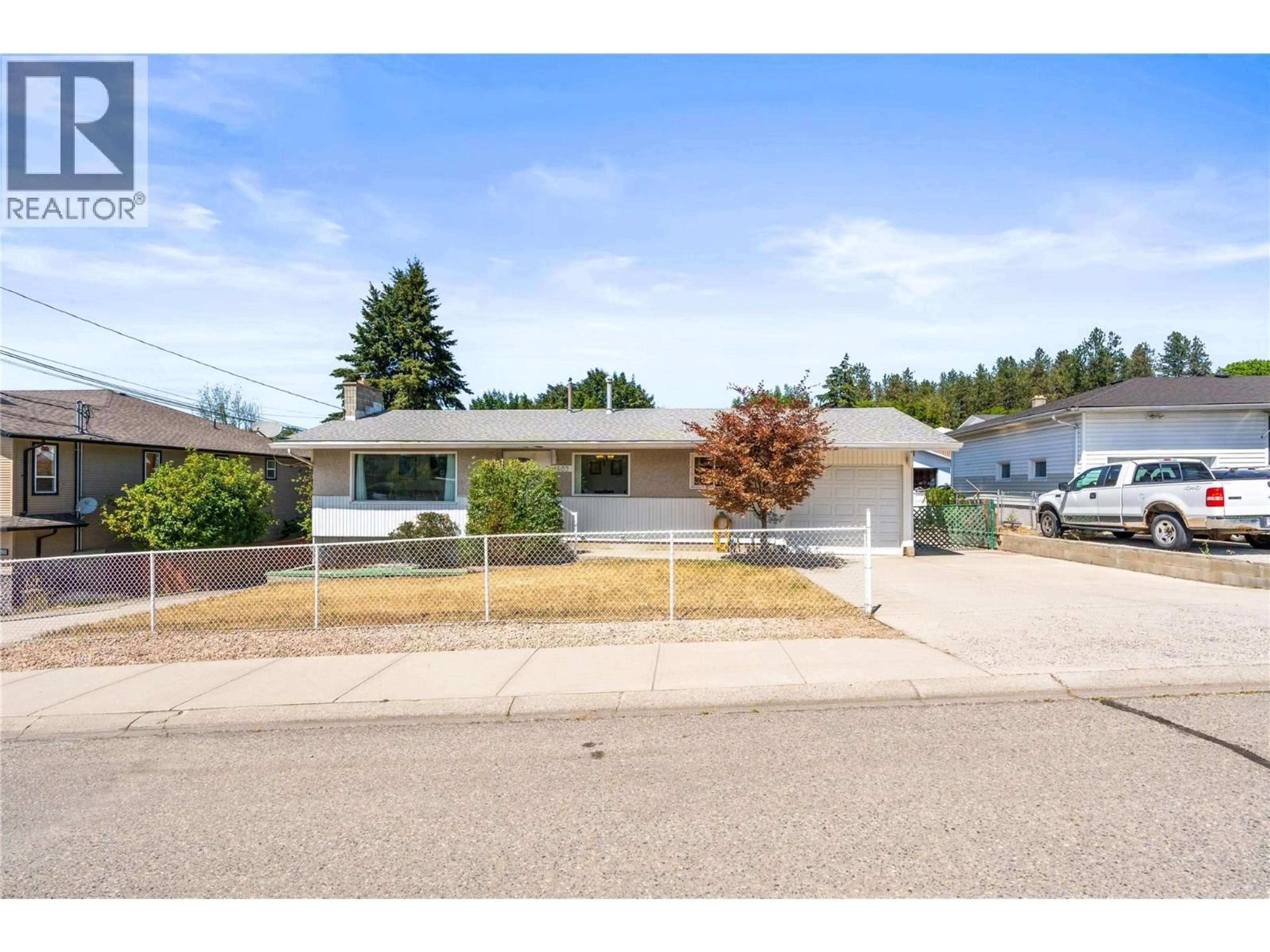 Home with vinyl exterior material, street for 1603 43RD AVENUE, Vernon British Columbia V1T3K2