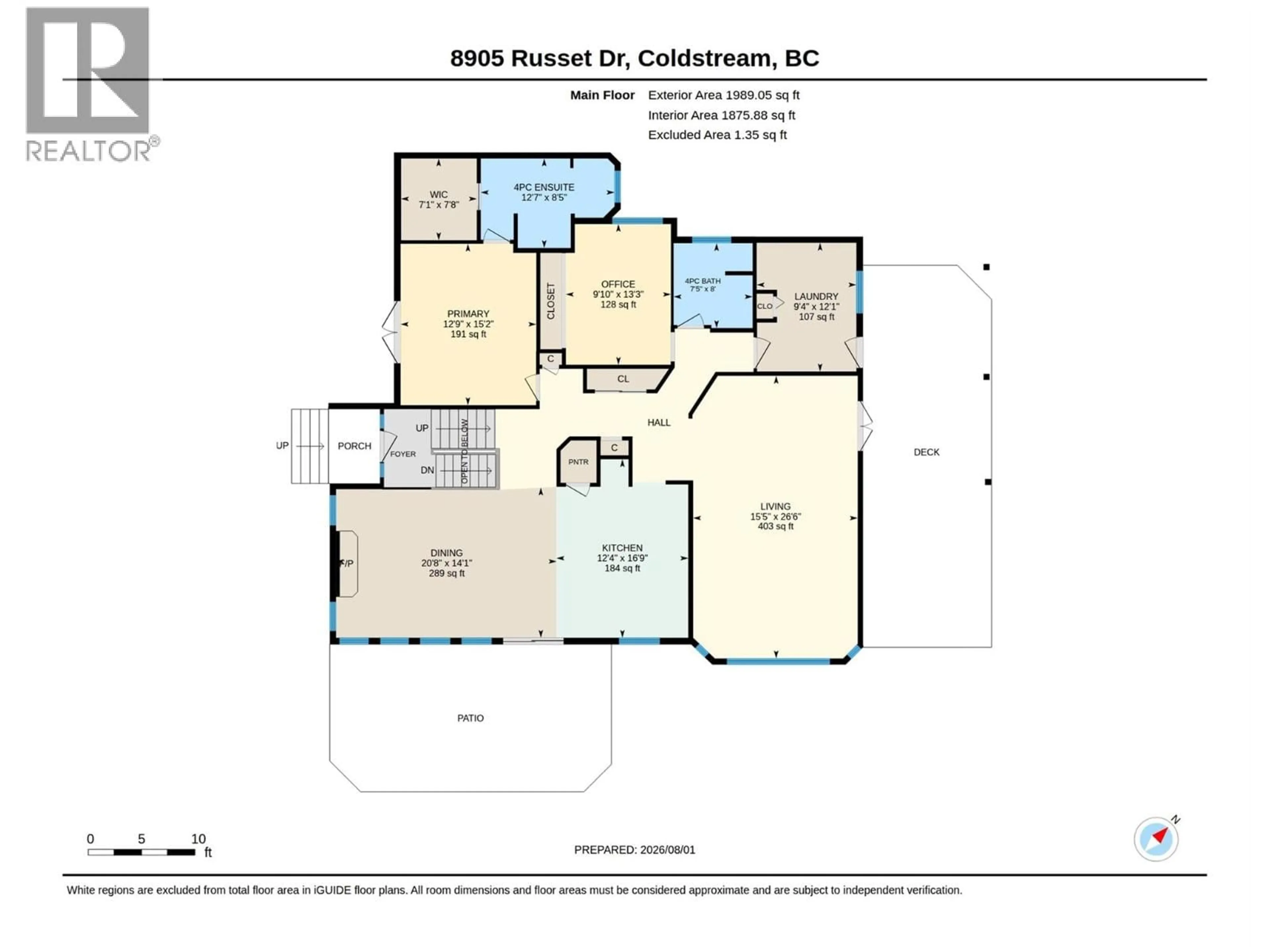 Floor plan for 8905 RUSSET DRIVE, Vernon British Columbia V1B2B7