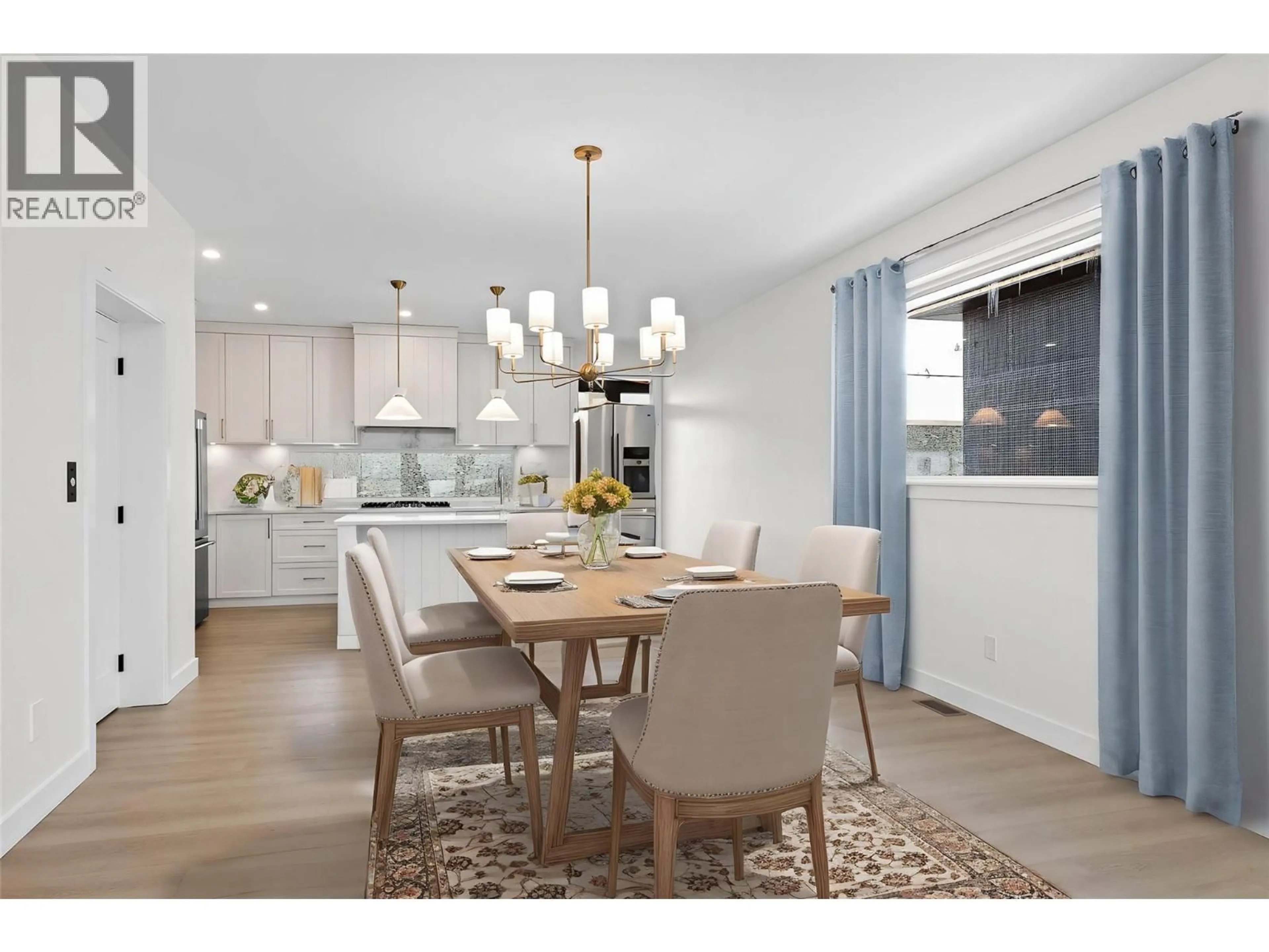 Open concept kitchen, wood/laminate floor for 1294 BRECHIN PLACE, Kamloops British Columbia V1S0G3