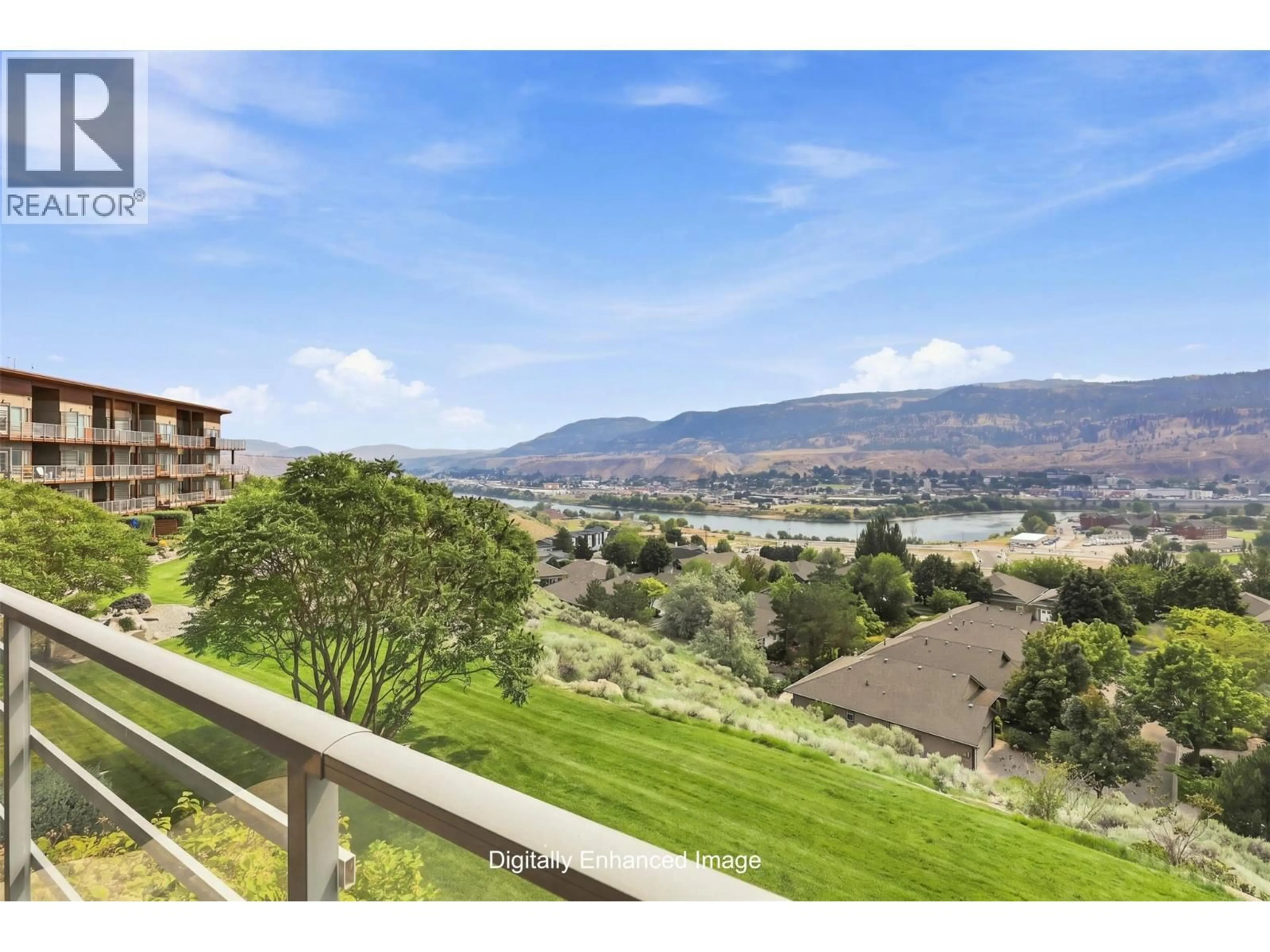 A pic from outside/outdoor area/front of a property/back of a property/a pic from drone, mountain view for 2316 - 1030 TALASA WAY, Kamloops British Columbia V2H1R1