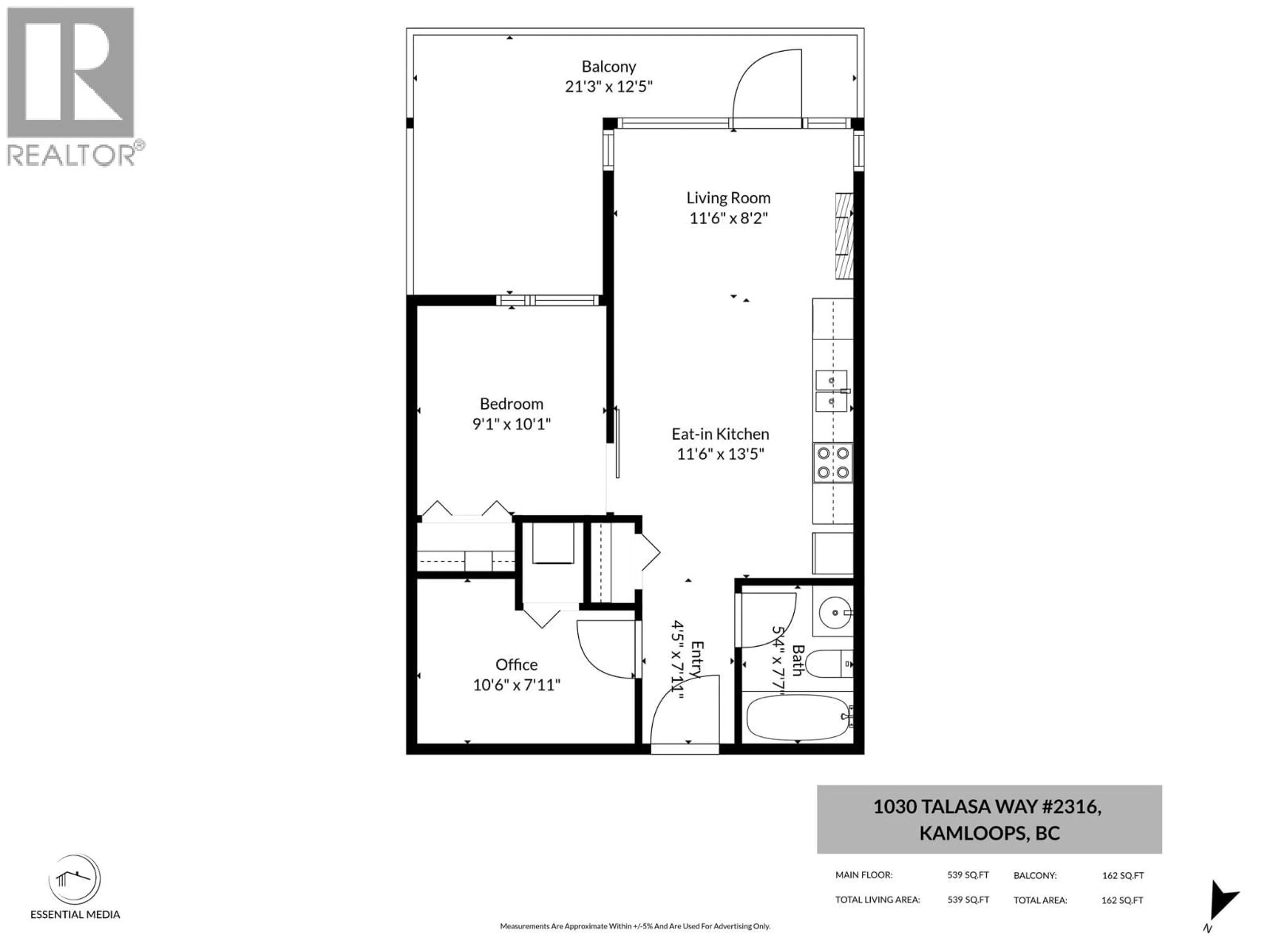 Floor plan for 2316 - 1030 TALASA WAY, Kamloops British Columbia V2H1R1