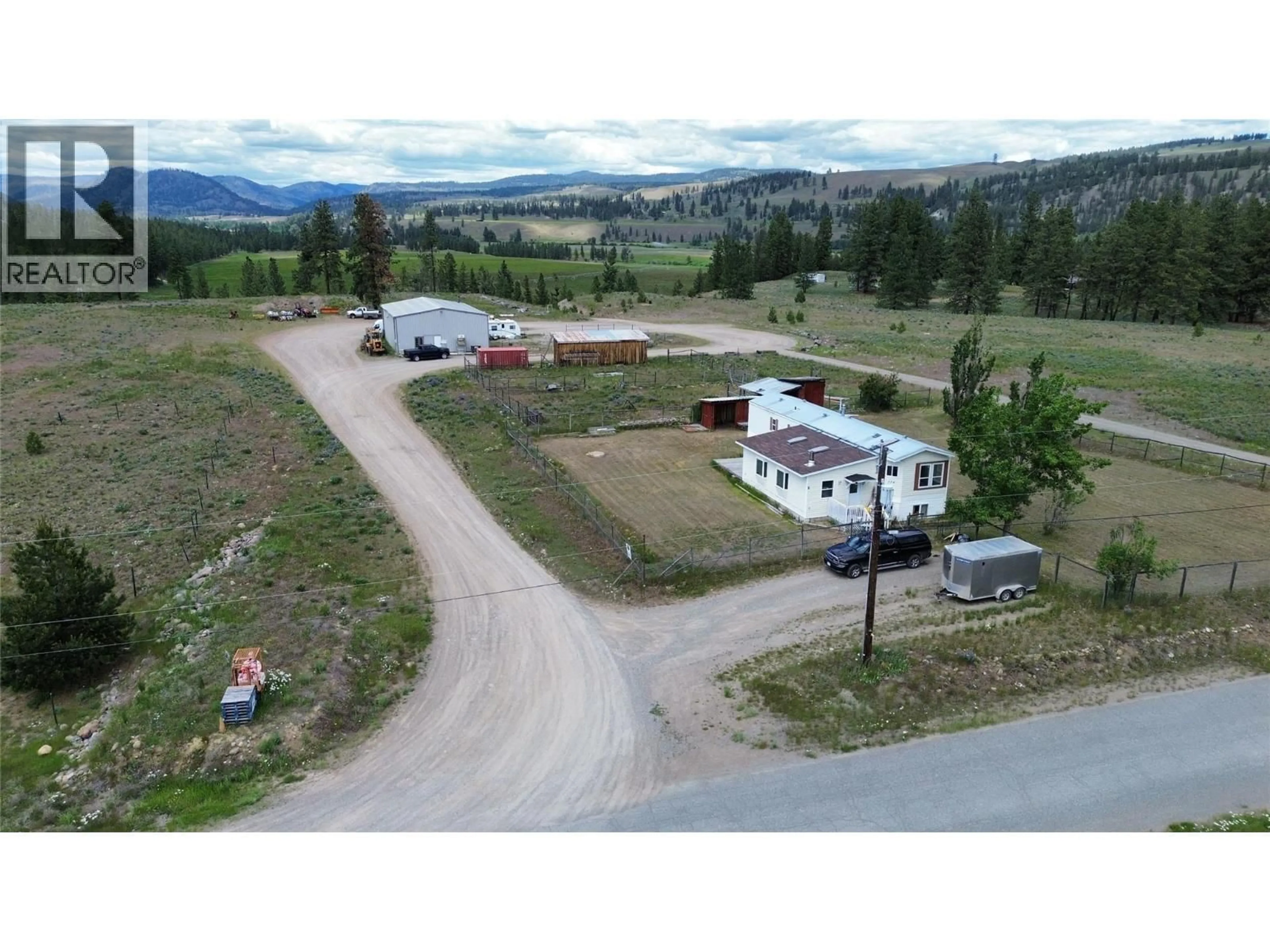 A pic from outside/outdoor area/front of a property/back of a property/a pic from drone, mountain view for 324 SUNFLOWER ESTATES ROAD, Princeton British Columbia V0X1W0