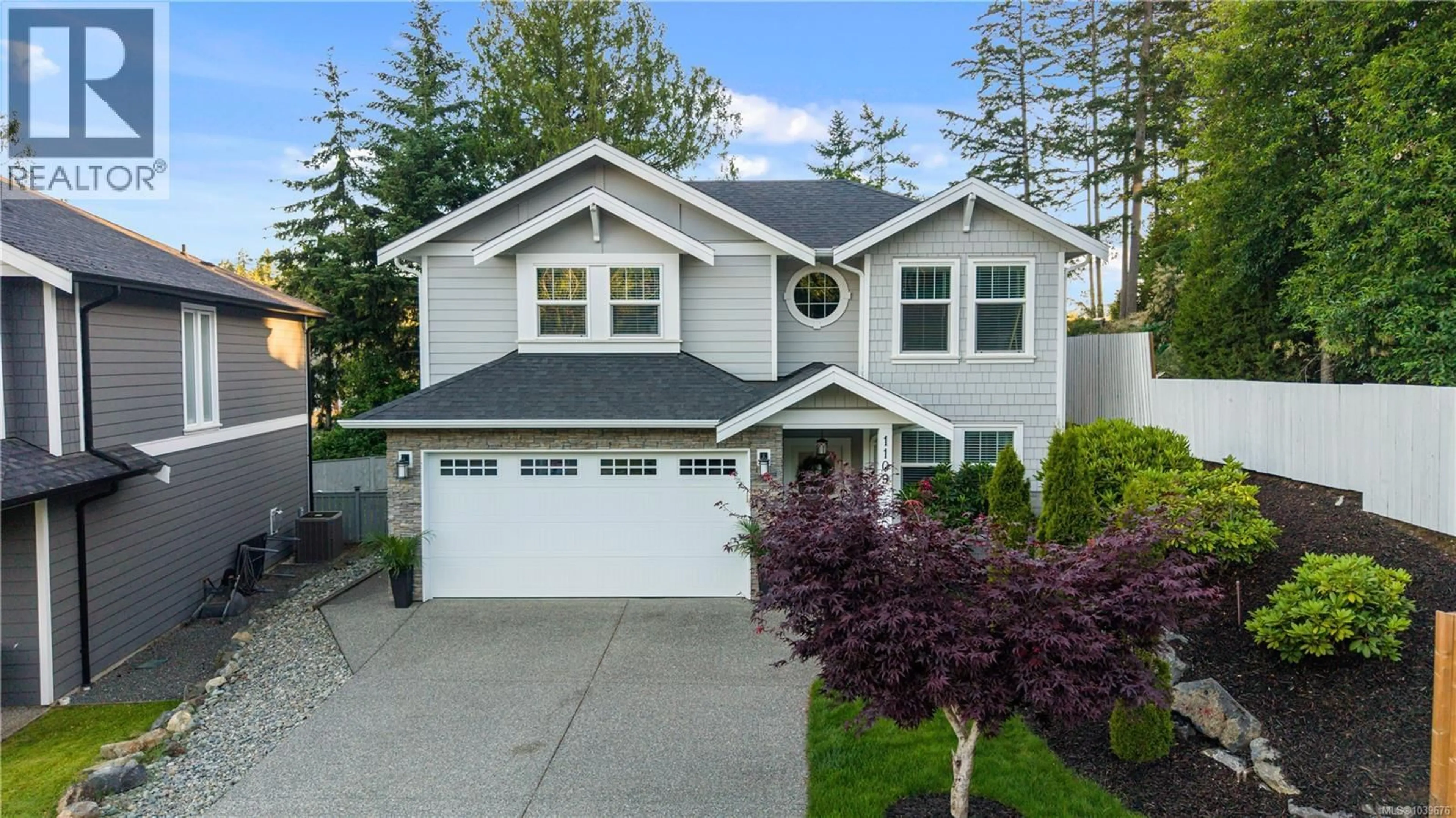 Home with vinyl exterior material, street for 1109 BRAELYN PLACE, Langford British Columbia V9B0G8