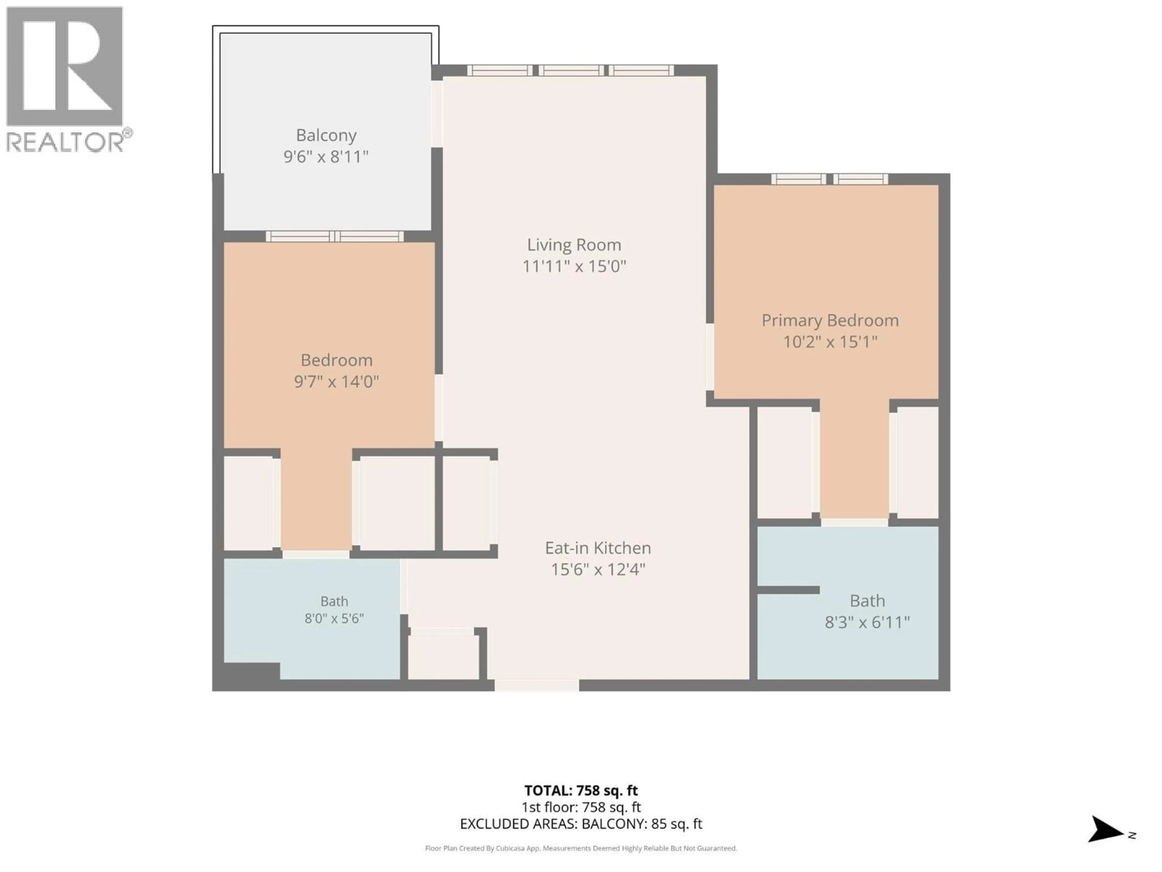 Floor plan for 223 - 1775 CHAPMAN PLACE, Kelowna British Columbia V1Y0G3