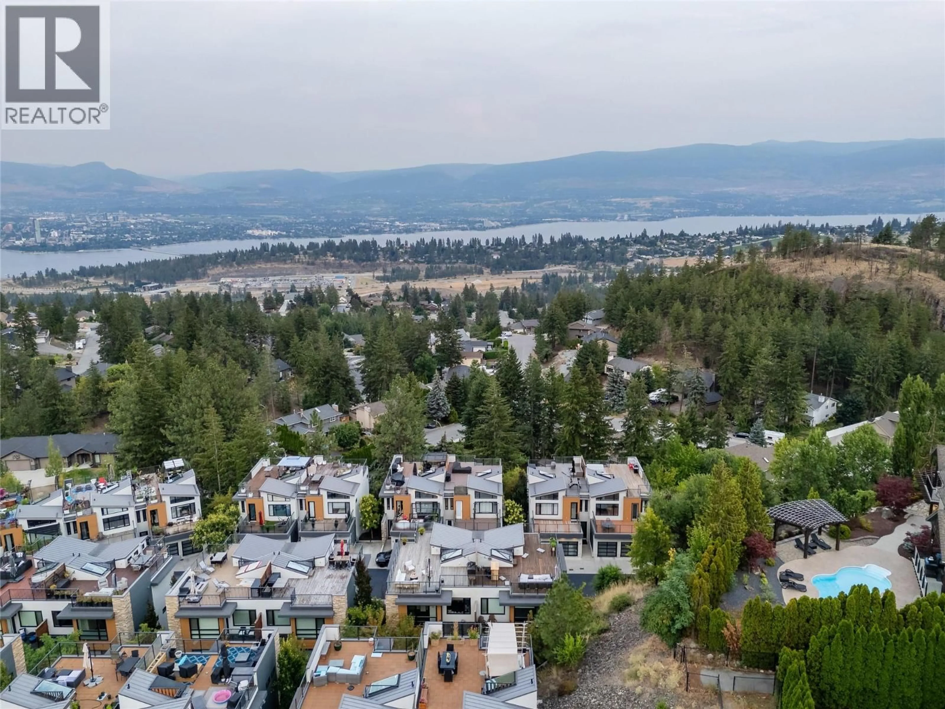 A pic from outside/outdoor area/front of a property/back of a property/a pic from drone, mountain view for 23 - 1818 PEAK POINT COURT, West Kelowna British Columbia V1Z4B4