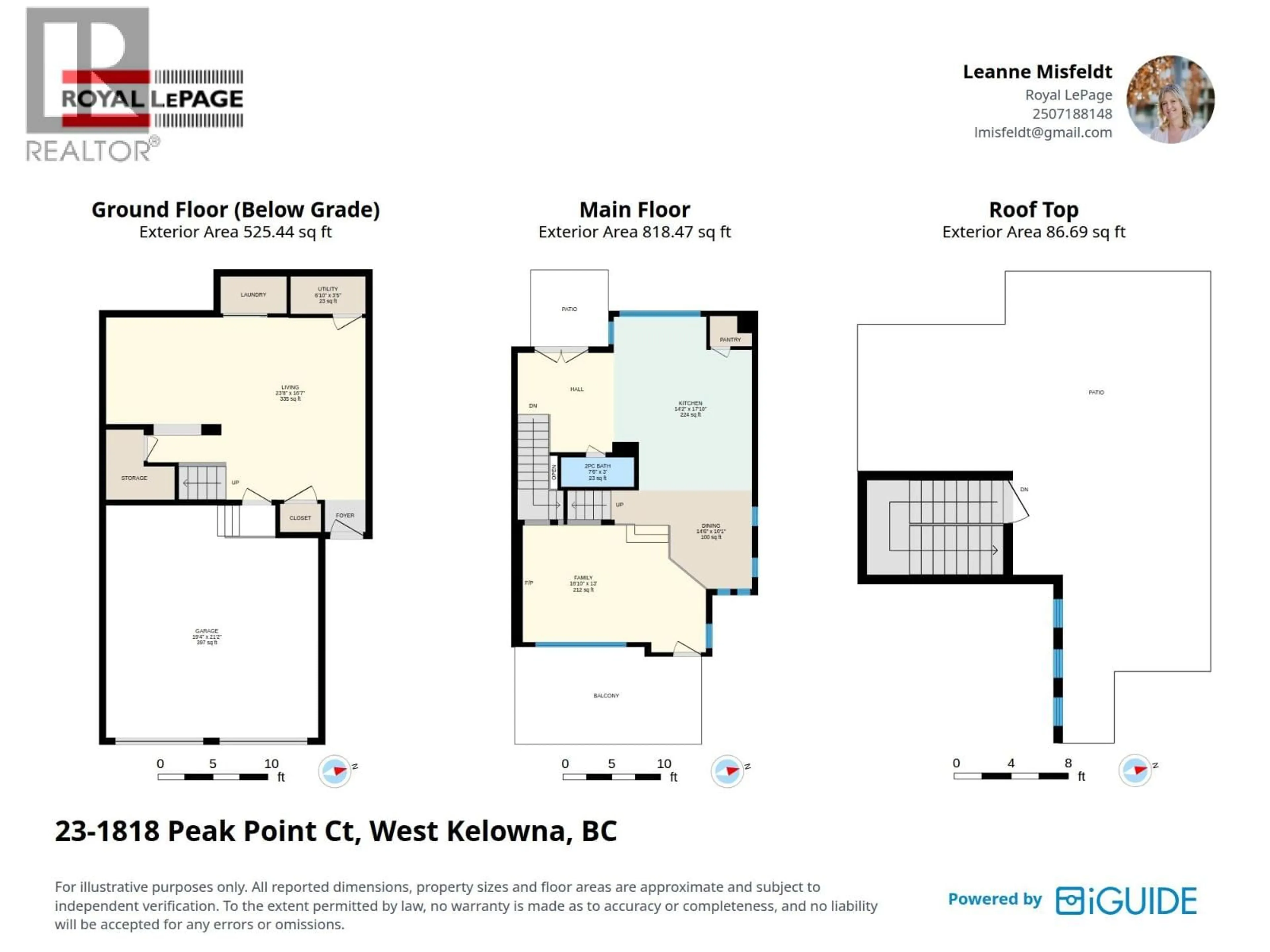 Floor plan for 23 - 1818 PEAK POINT COURT, West Kelowna British Columbia V1Z4B4