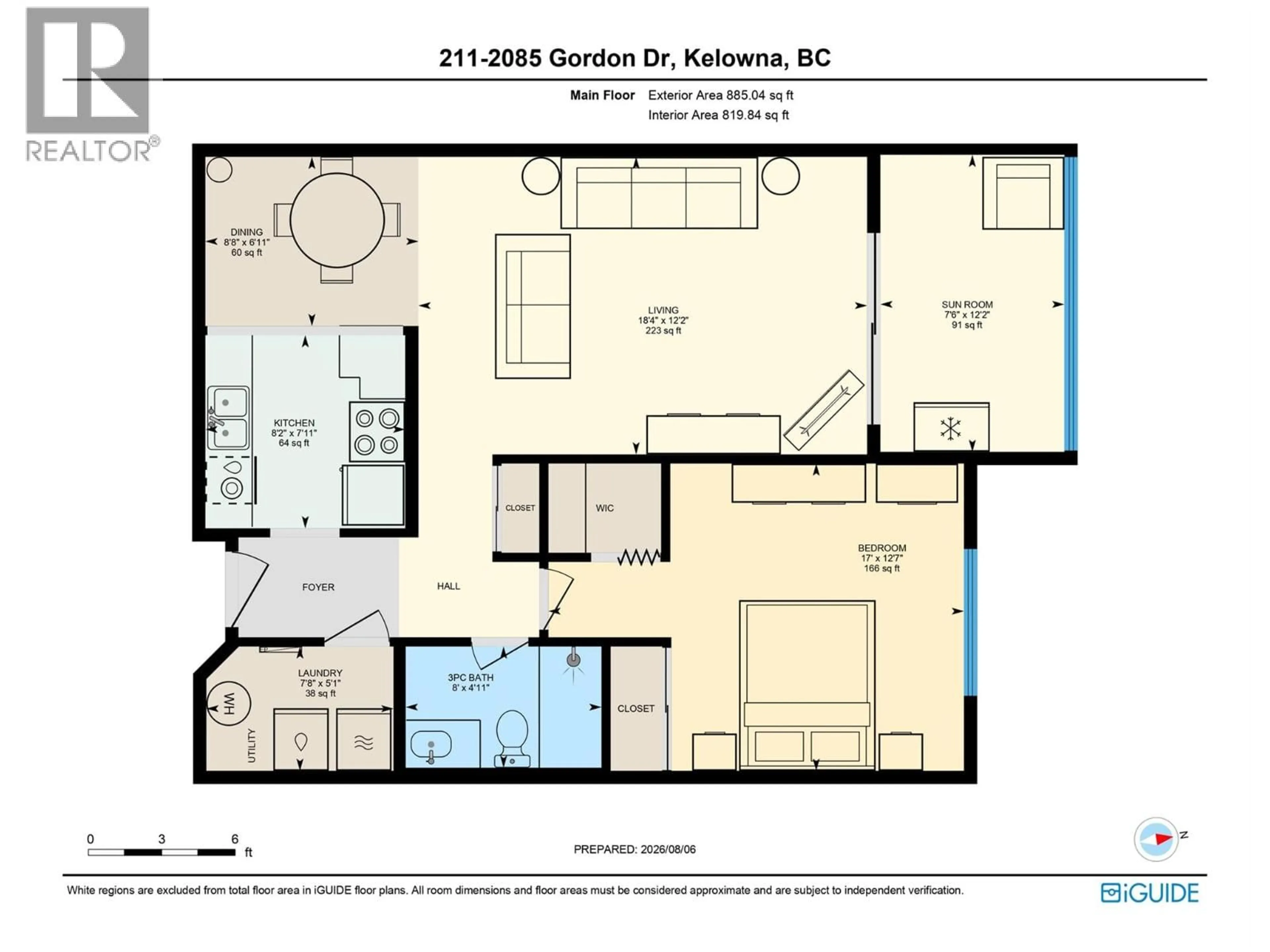 Floor plan for 211 - 2085 GORDON DRIVE, Kelowna British Columbia V1Y8S1