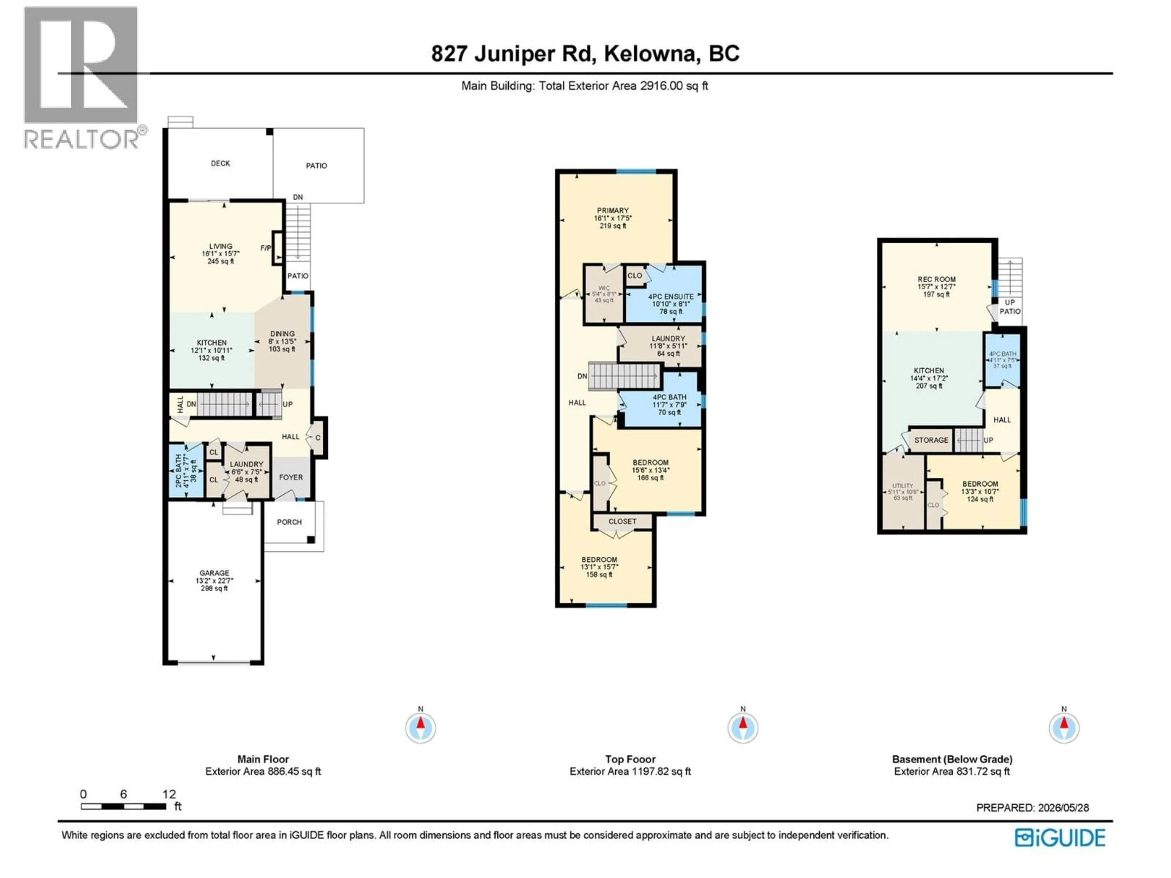 Floor plan for 827 JUNIPER ROAD, Kelowna British Columbia V1X3R8