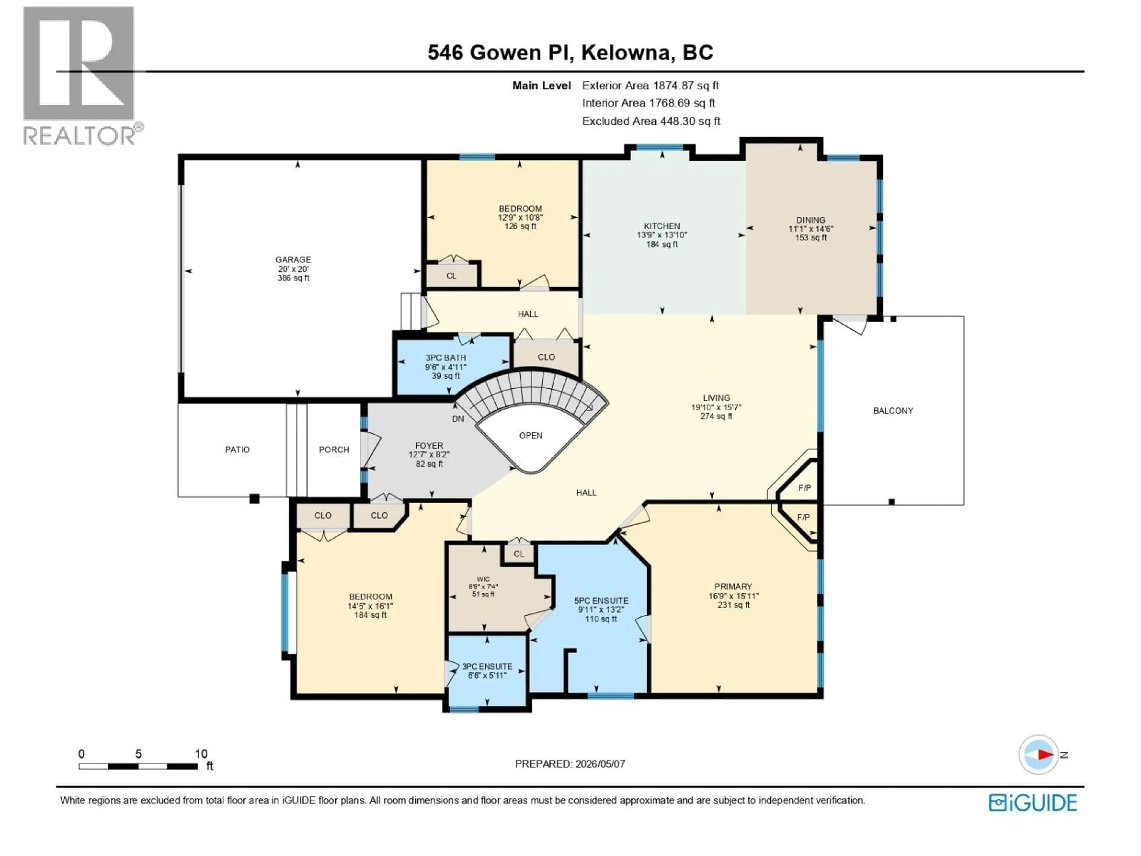 Floor plan for 546 GOWEN PLACE, Kelowna British Columbia V1W5B4