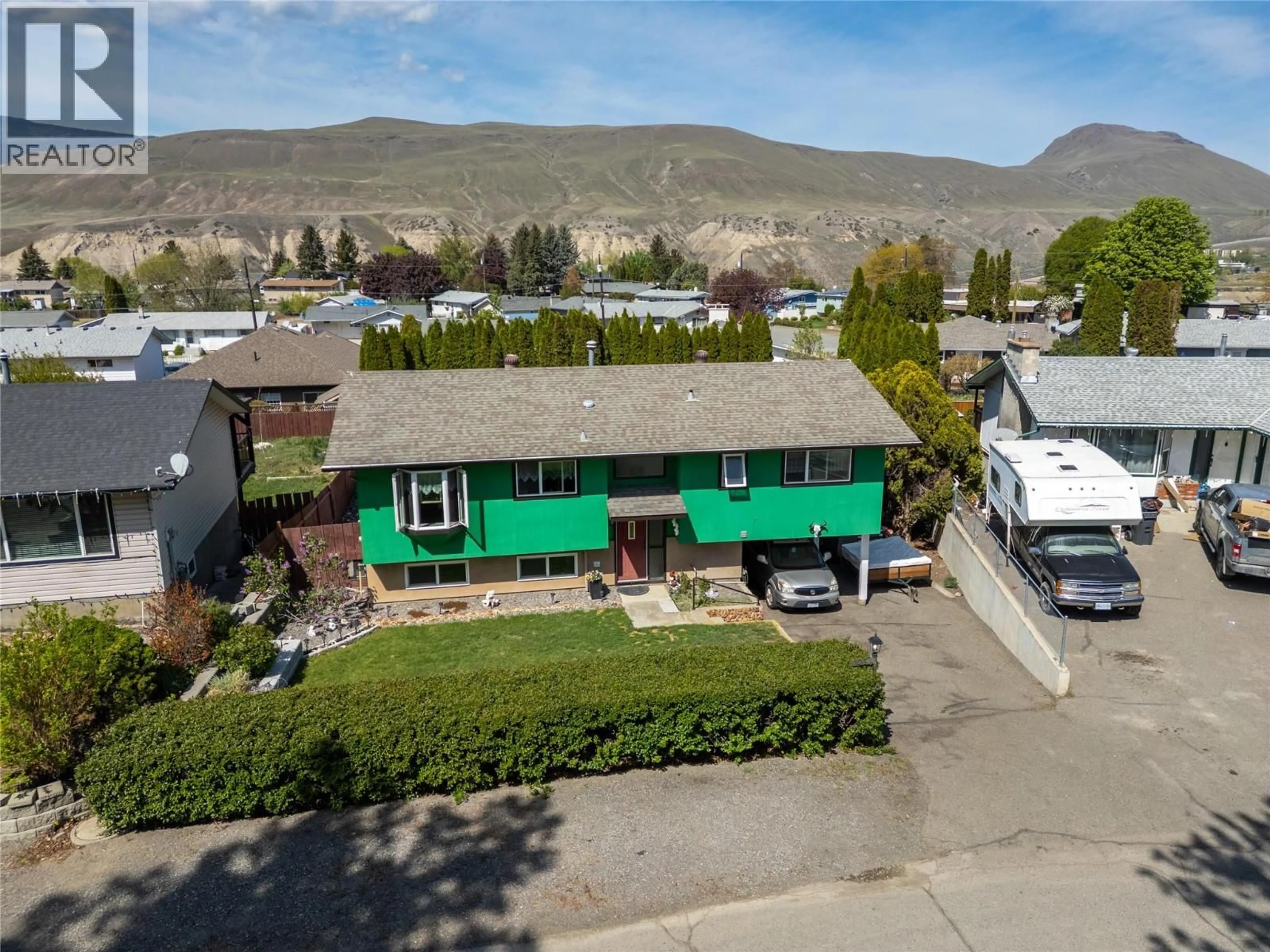 A pic from outside/outdoor area/front of a property/back of a property/a pic from drone, mountain view for 1254 HEUSTIS DRIVE, Ashcroft British Columbia V0K1A0