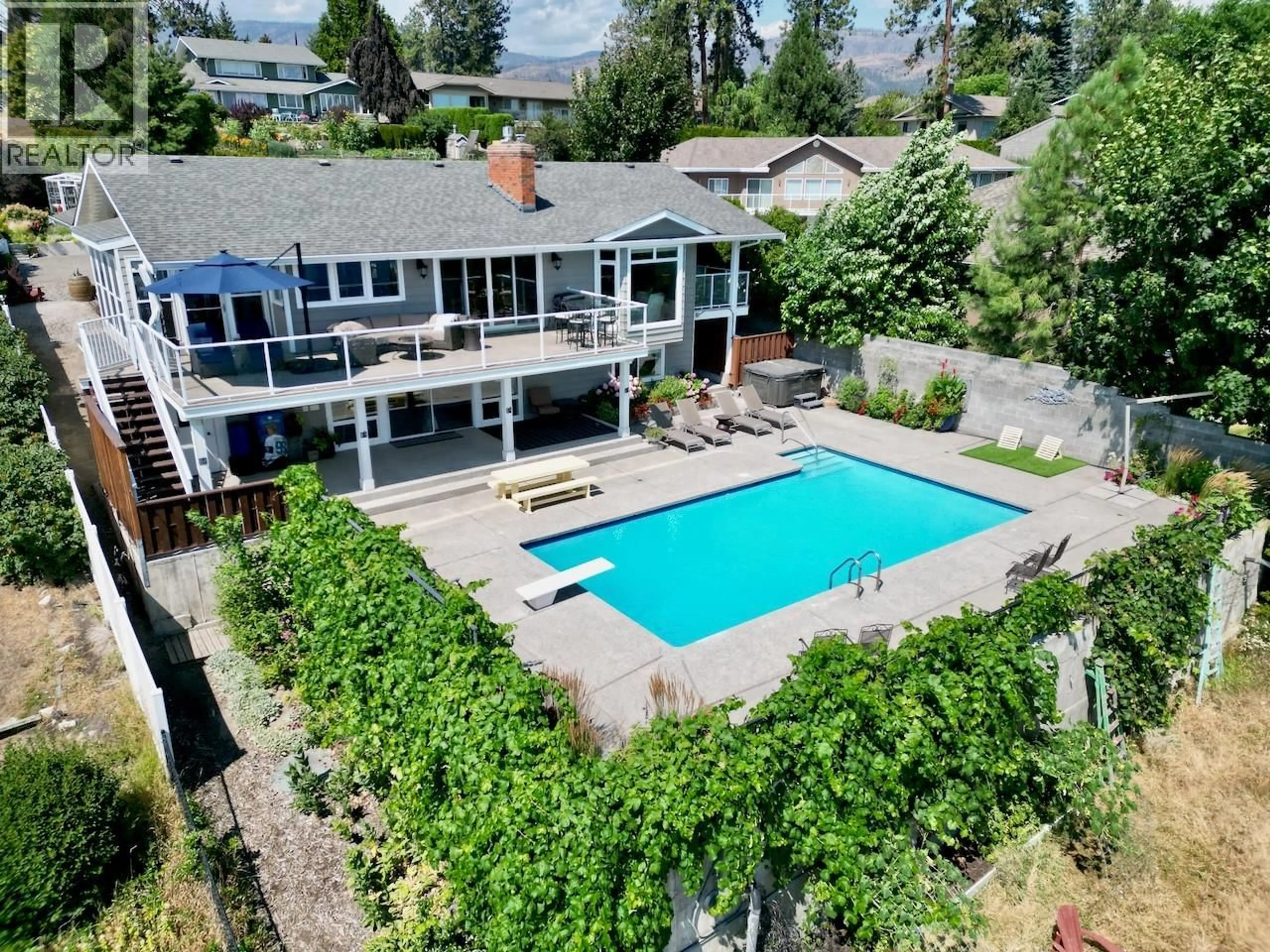 A pic from outside/outdoor area/front of a property/back of a property/a pic from drone, water/lake/river/ocean view for 2231 BRIDGEVIEW ROAD, West Kelowna British Columbia V1Z1C2